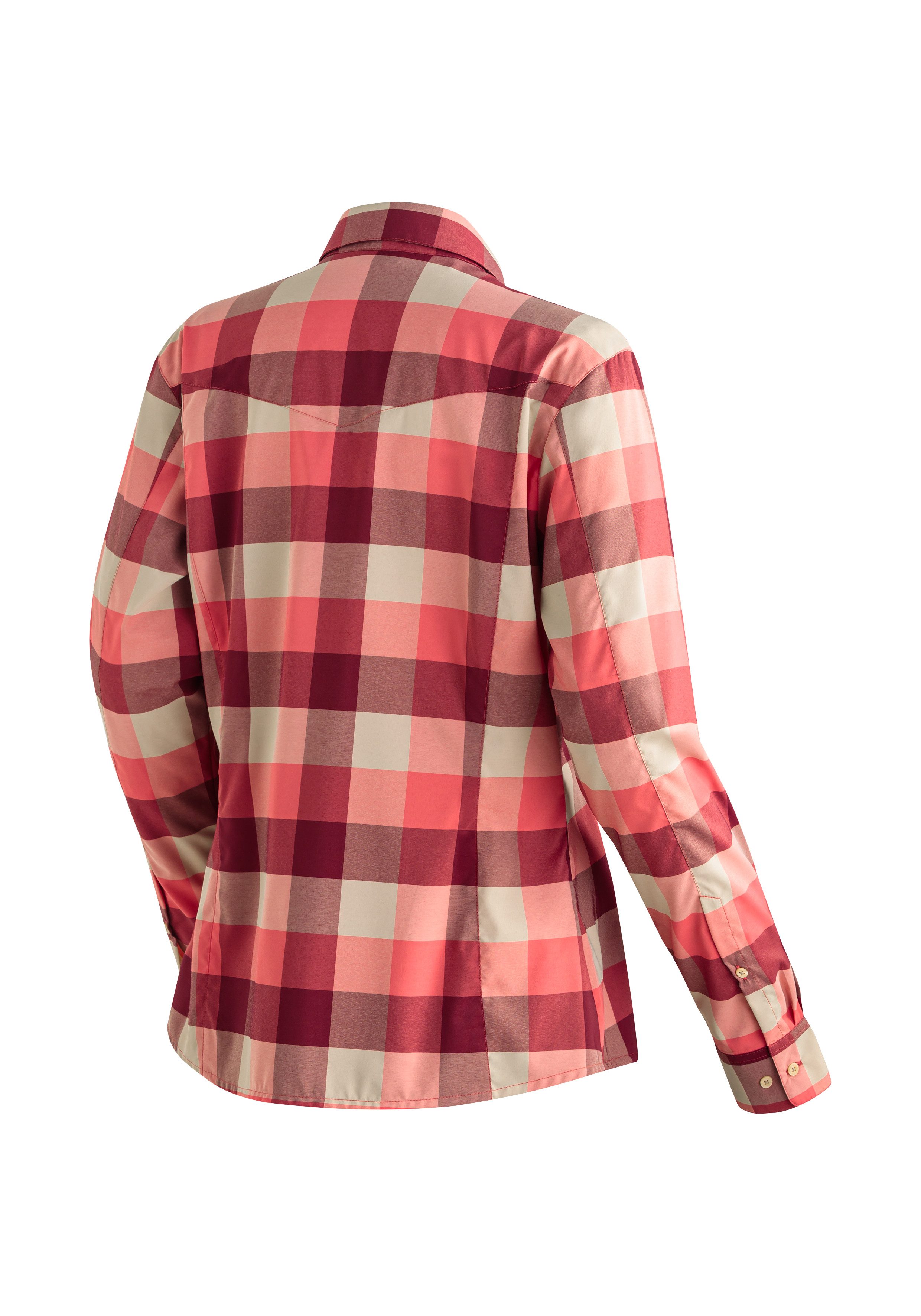 Maier Sports Funktionsbluse Kendra L/S W Damen Bluse, leichte Langarmbluse, Blusen-Shirt, Karobluse, Reg Fit