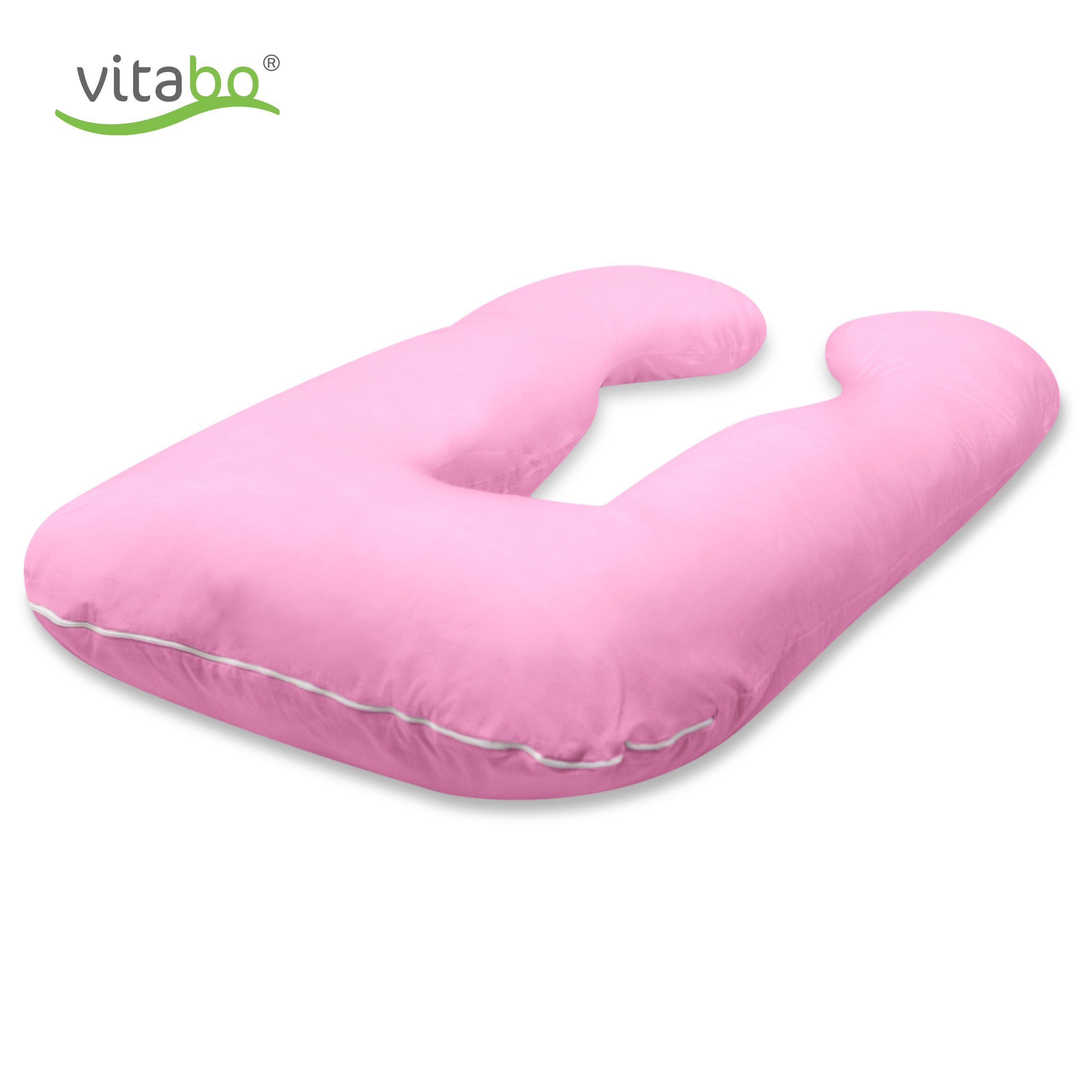 Vitabo Stillkissen Stillkissen U-Form, ergonomisches Seitenschläferkissen, 110x70 cm rosa