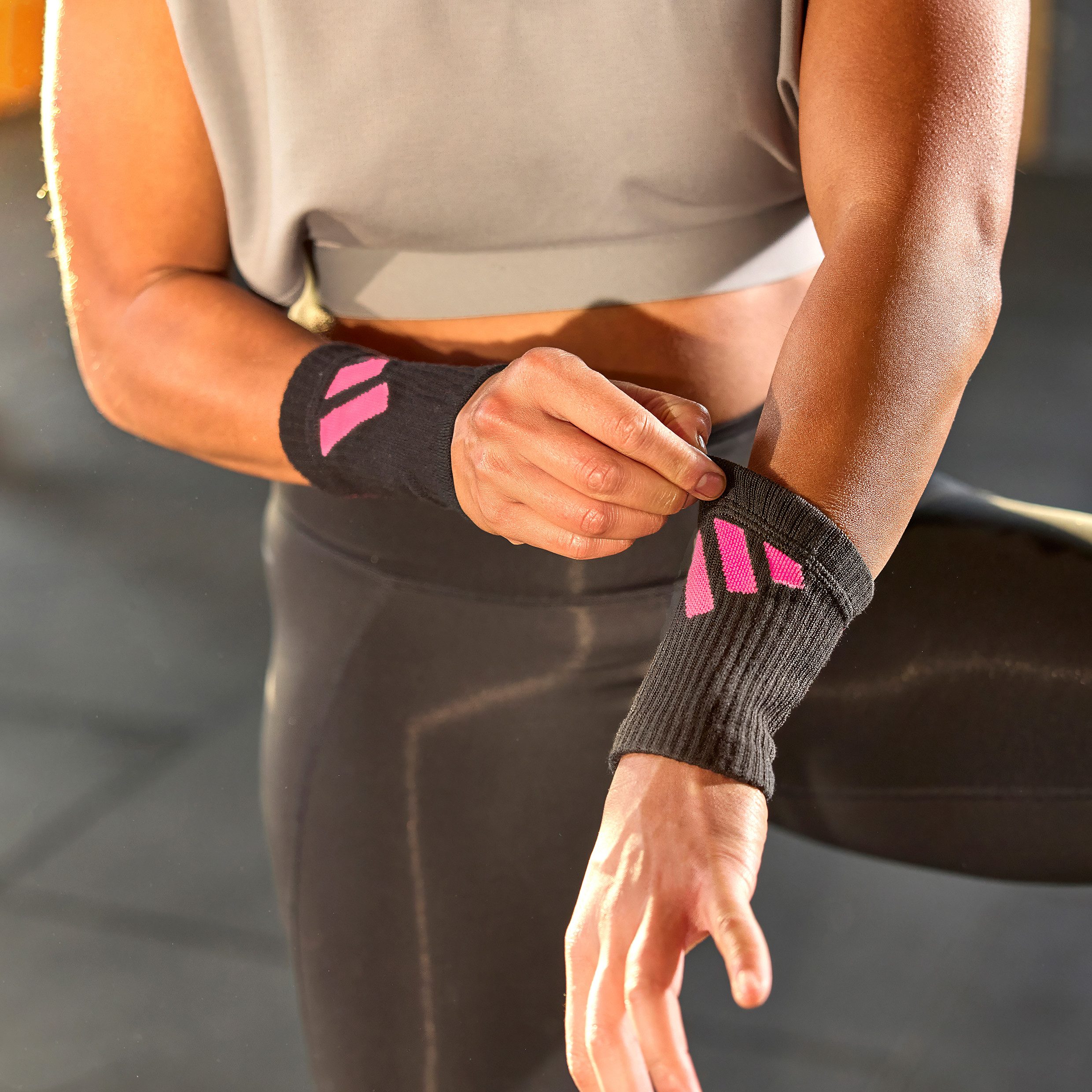 adidas Performance Bandage Adidas Wrist Protector (Pair) - Black/Pink