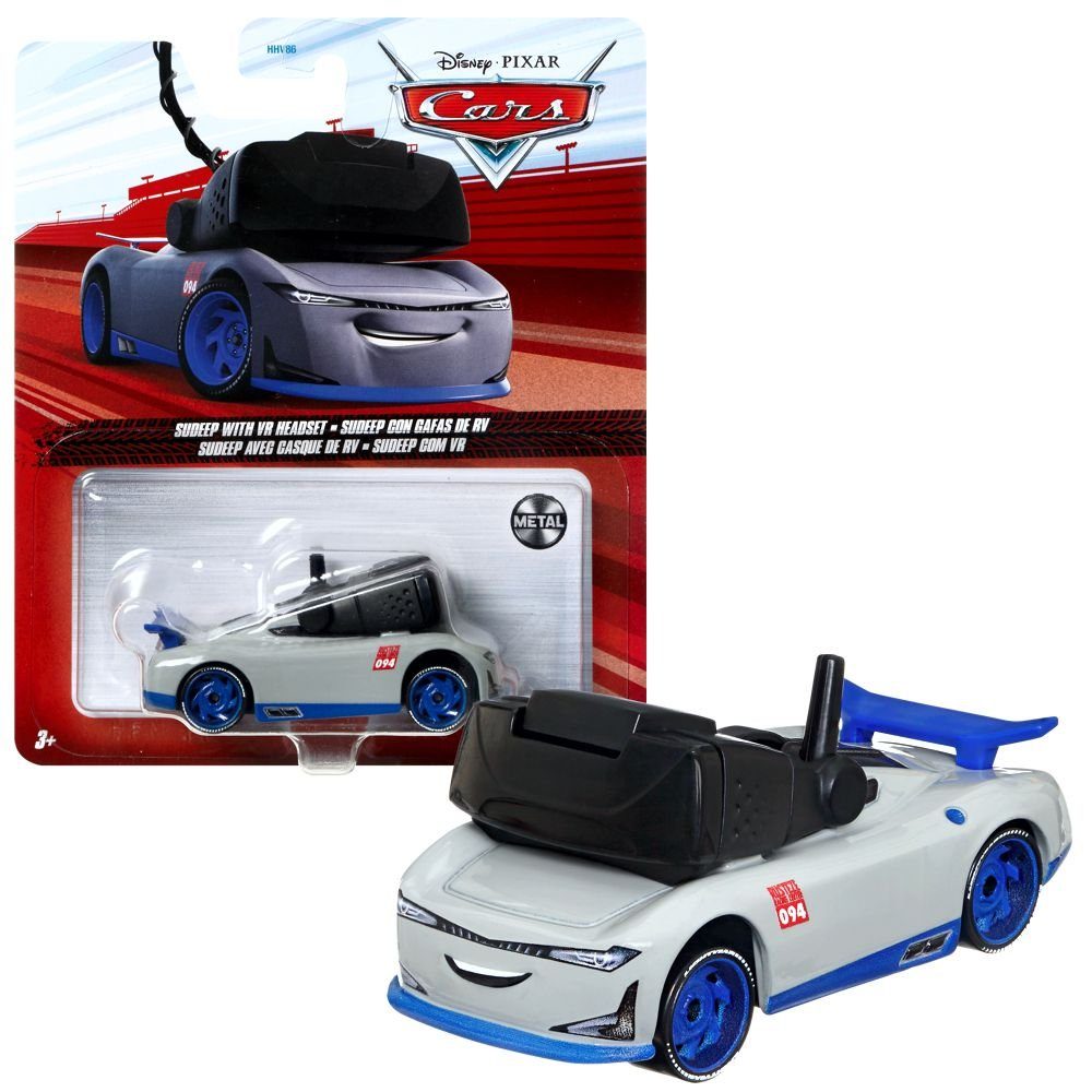 Disney Cars Spielzeug-Rennwagen Fahrzeuge Racing Cast Mattel Sudeep Headset Auto 1:55 Style Cars Die VR Disney