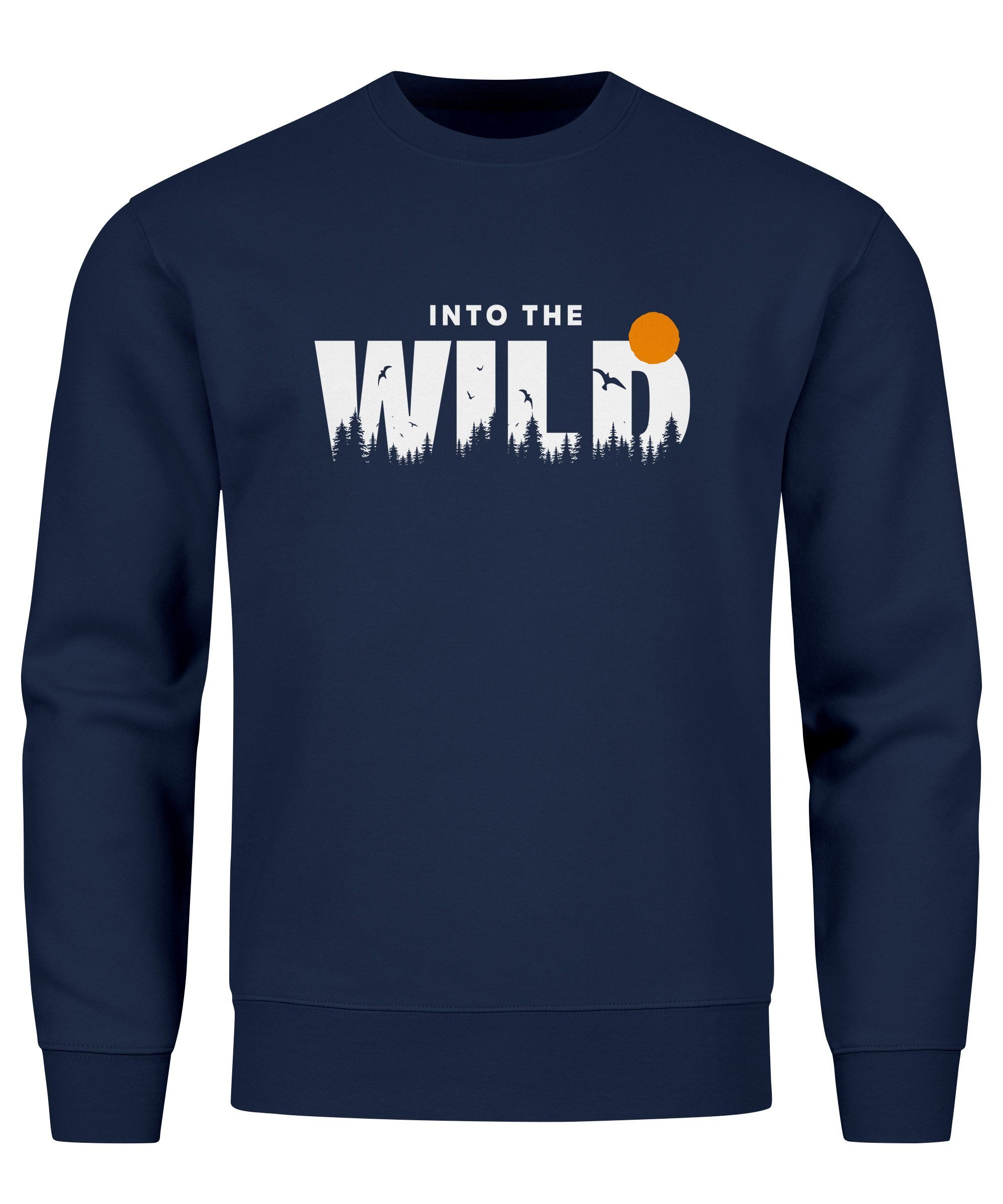 Sweatshirt Sweatshirt Herren Brustprint Bedruckt Into The Wild Schriftzug