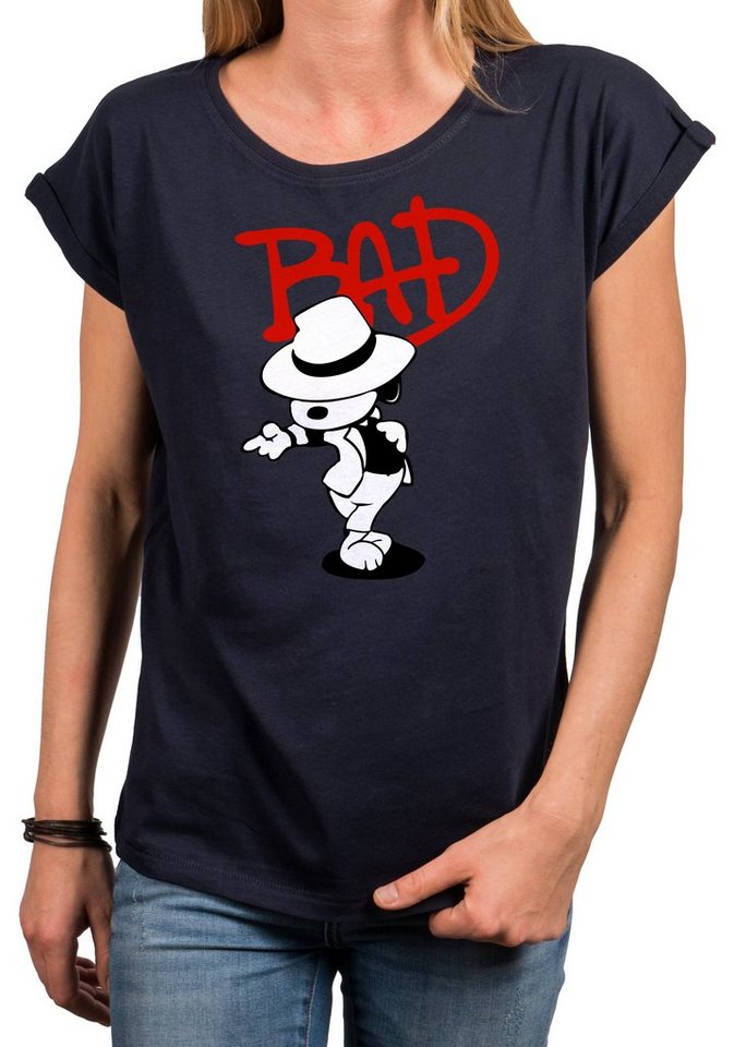 MAKAYA T-Shirt Damen Hundemotiv Bad Dog Lustige Sommer Tops Tunika Frauen (Oversize, Große Größen) mit Druck