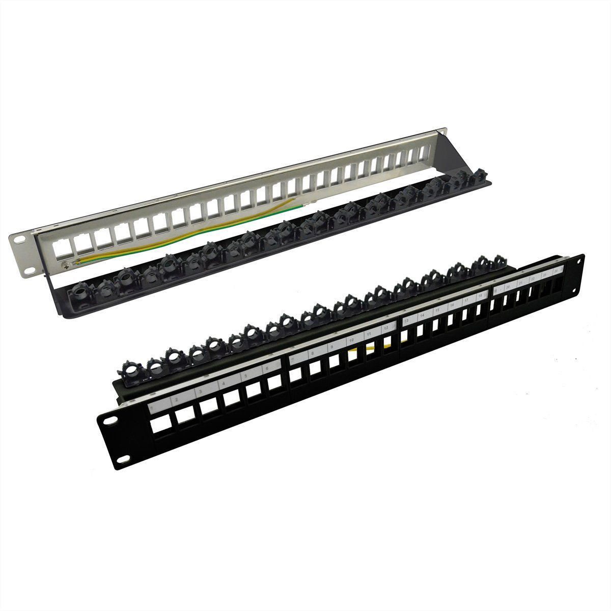 19"-Keystone-Modulträger, leer, 24P. geschirmt Netzwerk-Panel