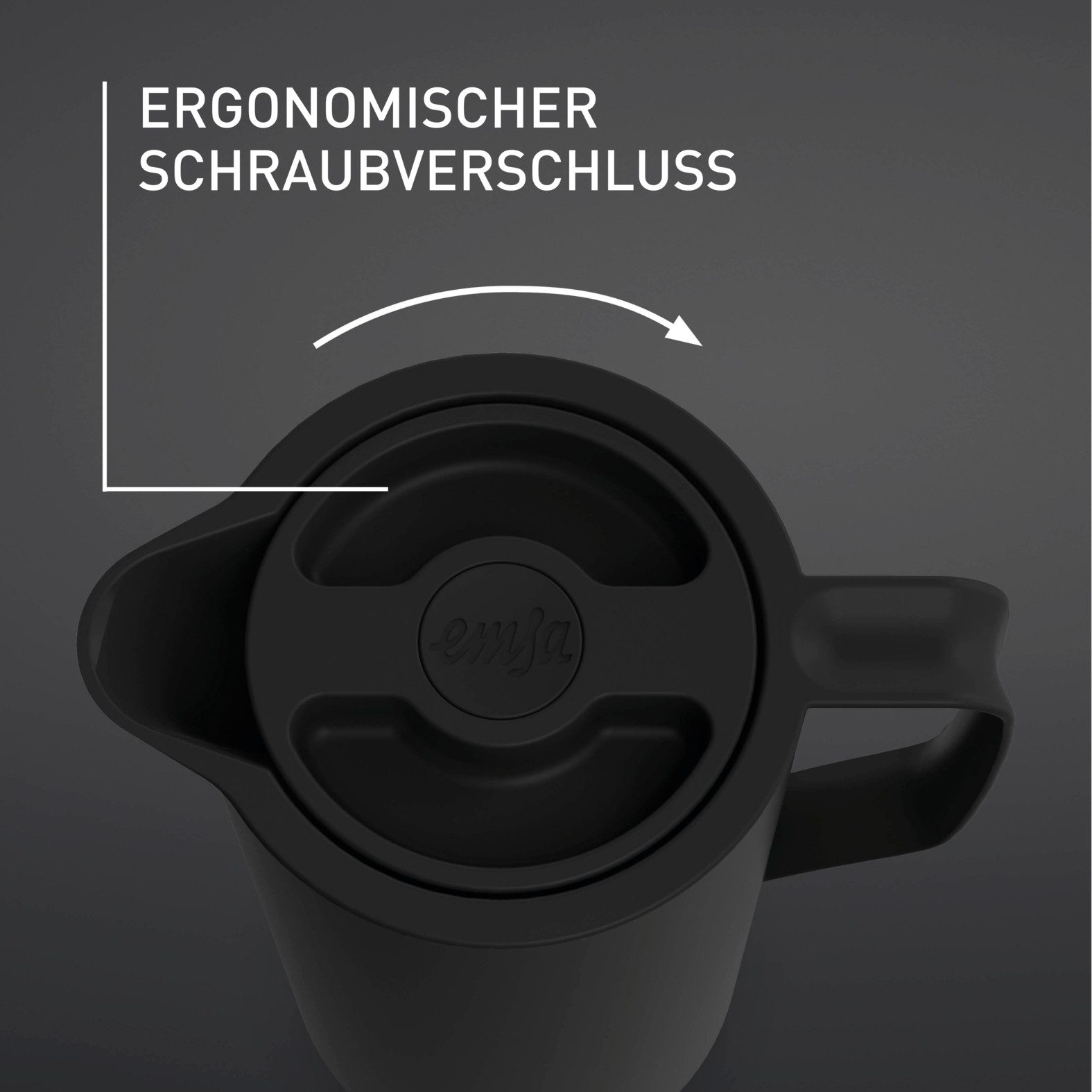 Emsa Isolierkanne Motiva in modernem Design, 100% auslaufsicher, Made in Germany, 1 l, (doppelwandiger Glasisolierkolben, bis zu 12h warm/24h kalt), Quick-Press-Deckel, Einhandbedienung, ergonomischer Schraubdeckel