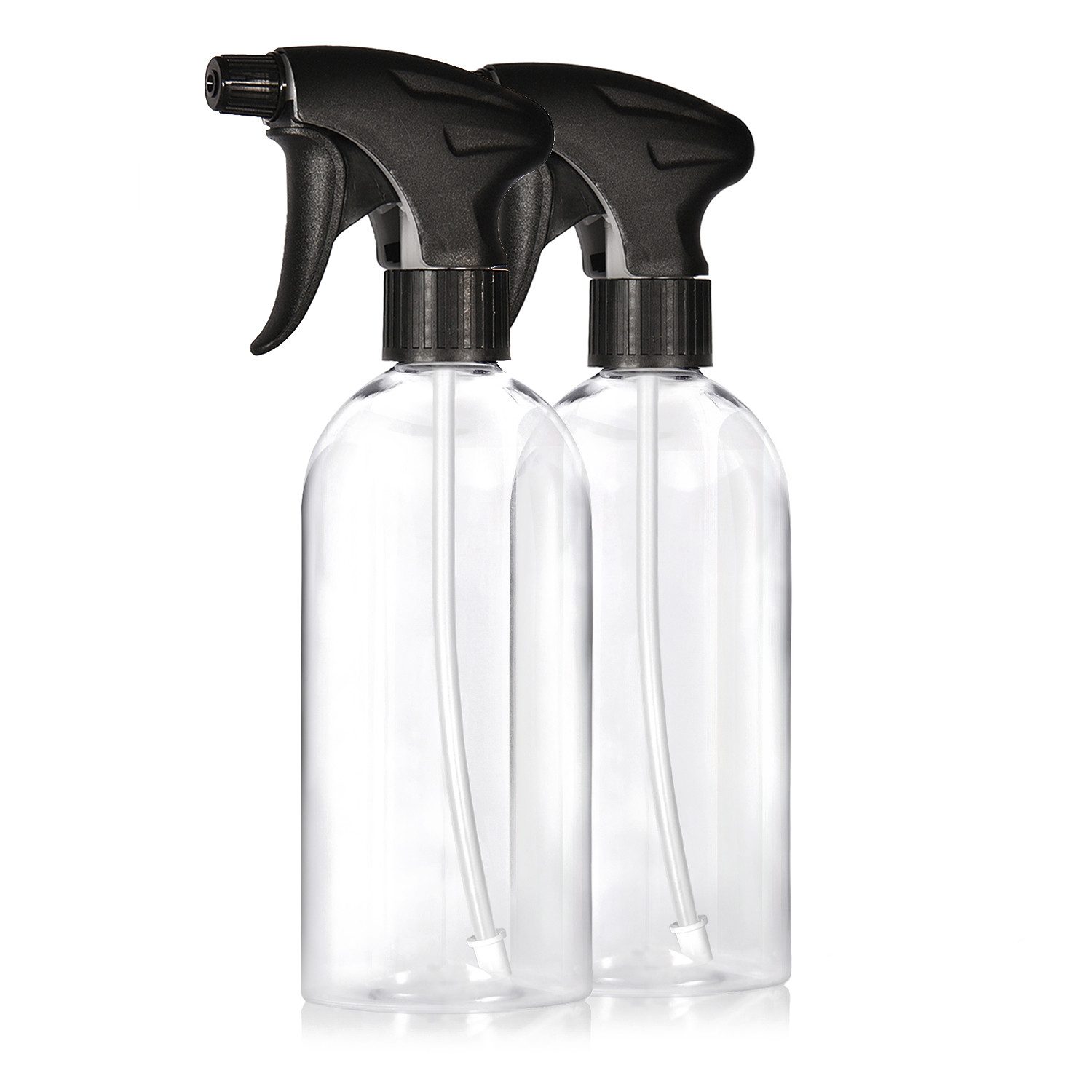 Oputec Sprühflasche 2 x 500ml Sprühflasche Kunststoff Transparent zum Befüllen