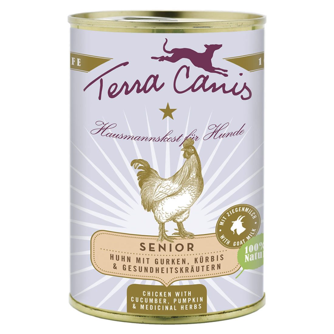 Terra Canis Senior Huhn mit Gurken, Kürbis & Gesundheitskräutern 400 g - 12 Stü, Nassfutter für: Hund