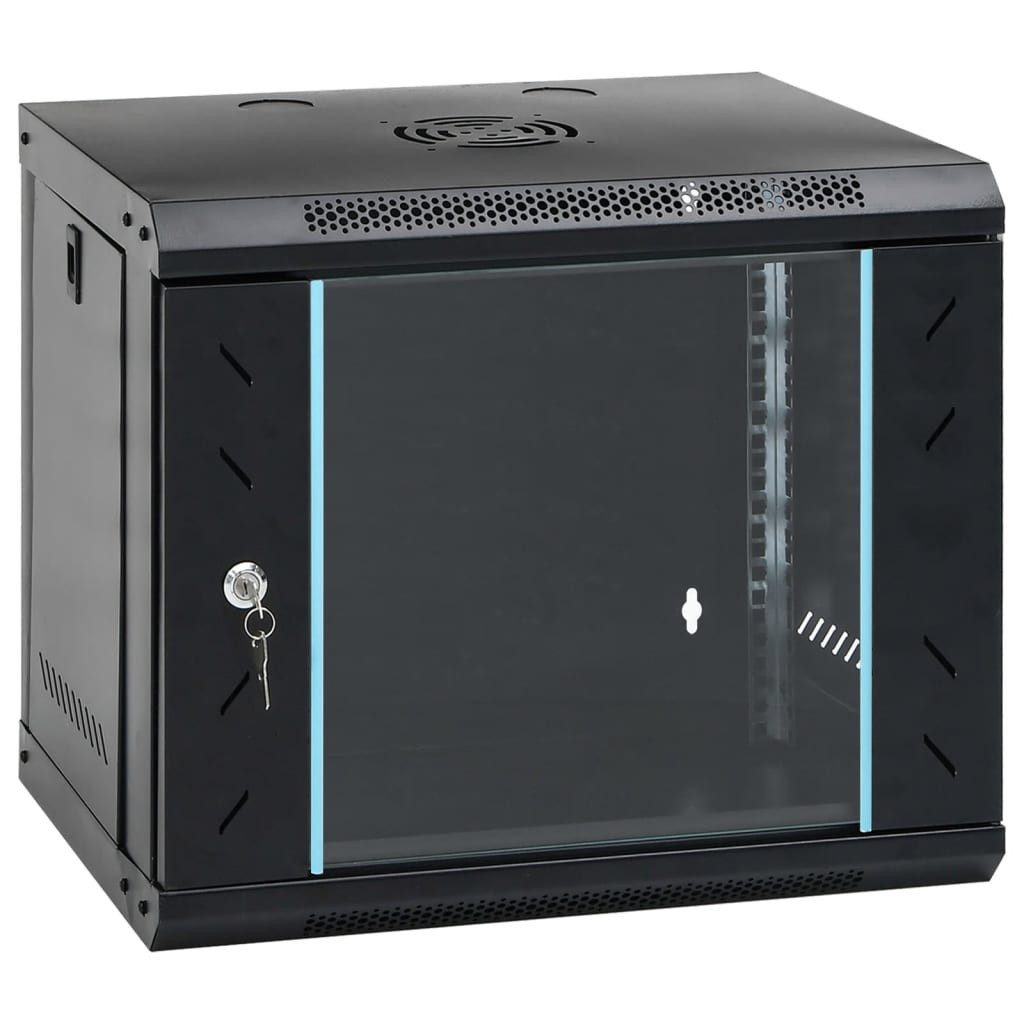 vidaXL Netzwerkschrank 9HE Wandmontierter Netzwerkschrank 19" IP20 53x40x45 cm