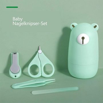 SOTOR Nagelknipser Baby-Nagelknipser-Set Nagelkunst-Set 4-in-1-Pflegewerkzeuge Pediküre, 1-tlg., Baby-Nagelknipser,Schere, Pinzette für neugeborene Kleinkinder