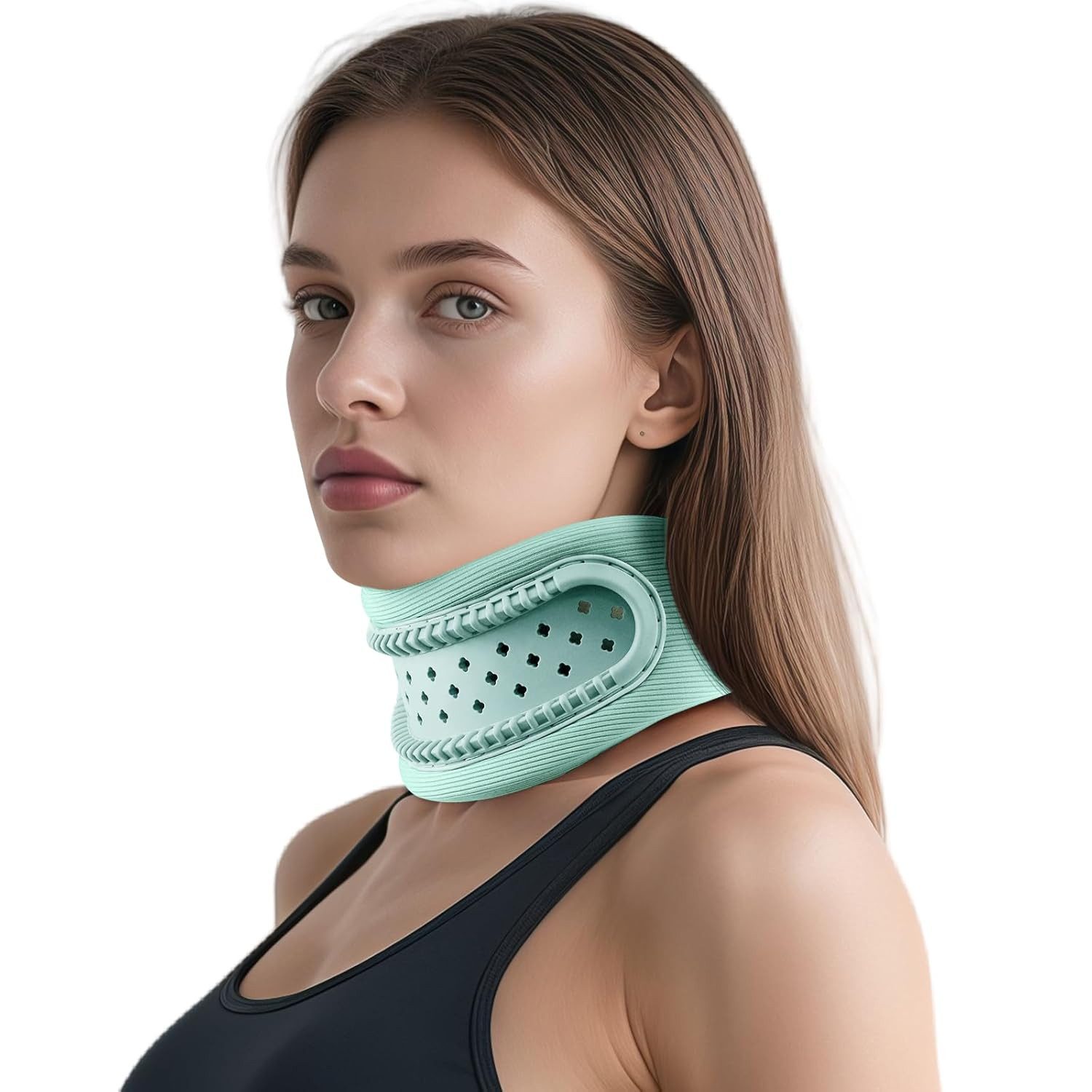 COOL-i ® Nackenbandage Halsstütze, weiche Nackenstütze verstellbar, atmungsaktiv & ergonomisch für Alltag & Komfort