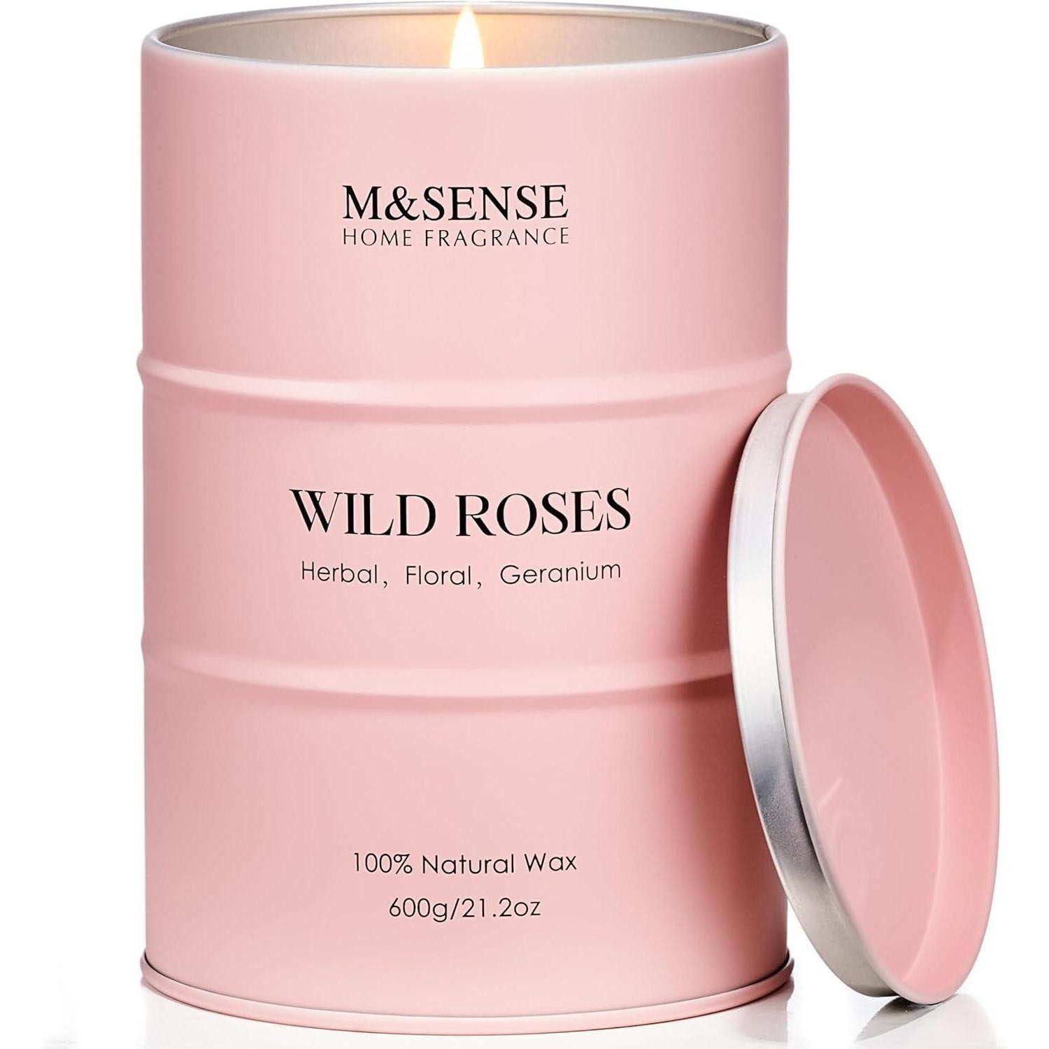 LuxusKollektion Duftkerze Duftkerze Sojawachs Glas Brenndauer 130 Std Wilde 600g Wilde Rosen