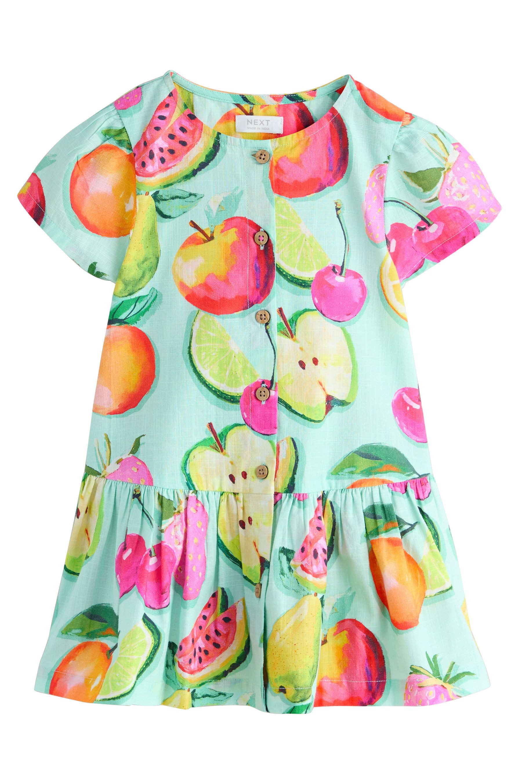 Next Blusenkleid Kurzärmeliges Baumwollkleid (1-tlg)