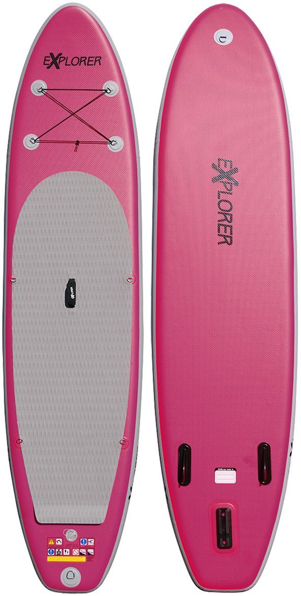 pink/grau Inflatable SUP-Board Transportrucksack) EXPLORER und Pumpe 320, Paddel, (mit EXPLORER