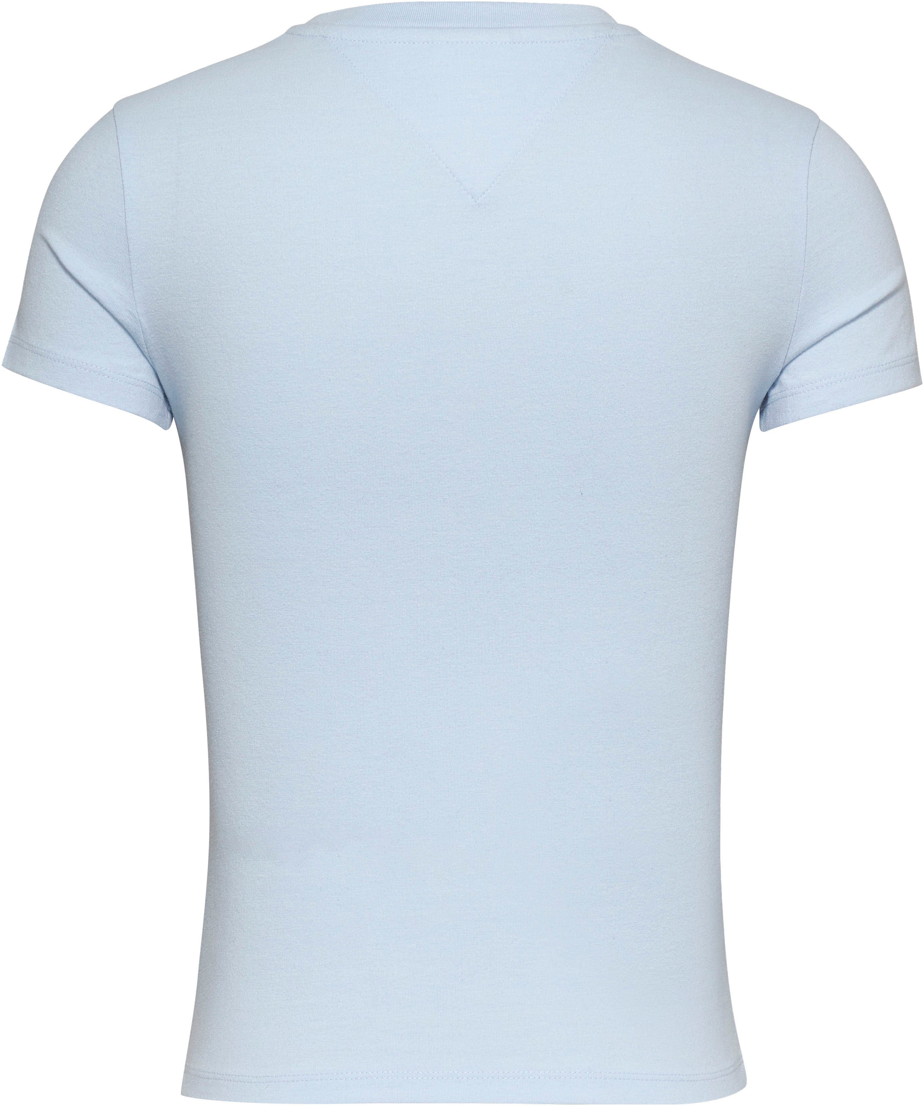 Essential Logoschriftzug Logo Tommy T-Shirt Jeans Breezy_Blue mit Slim