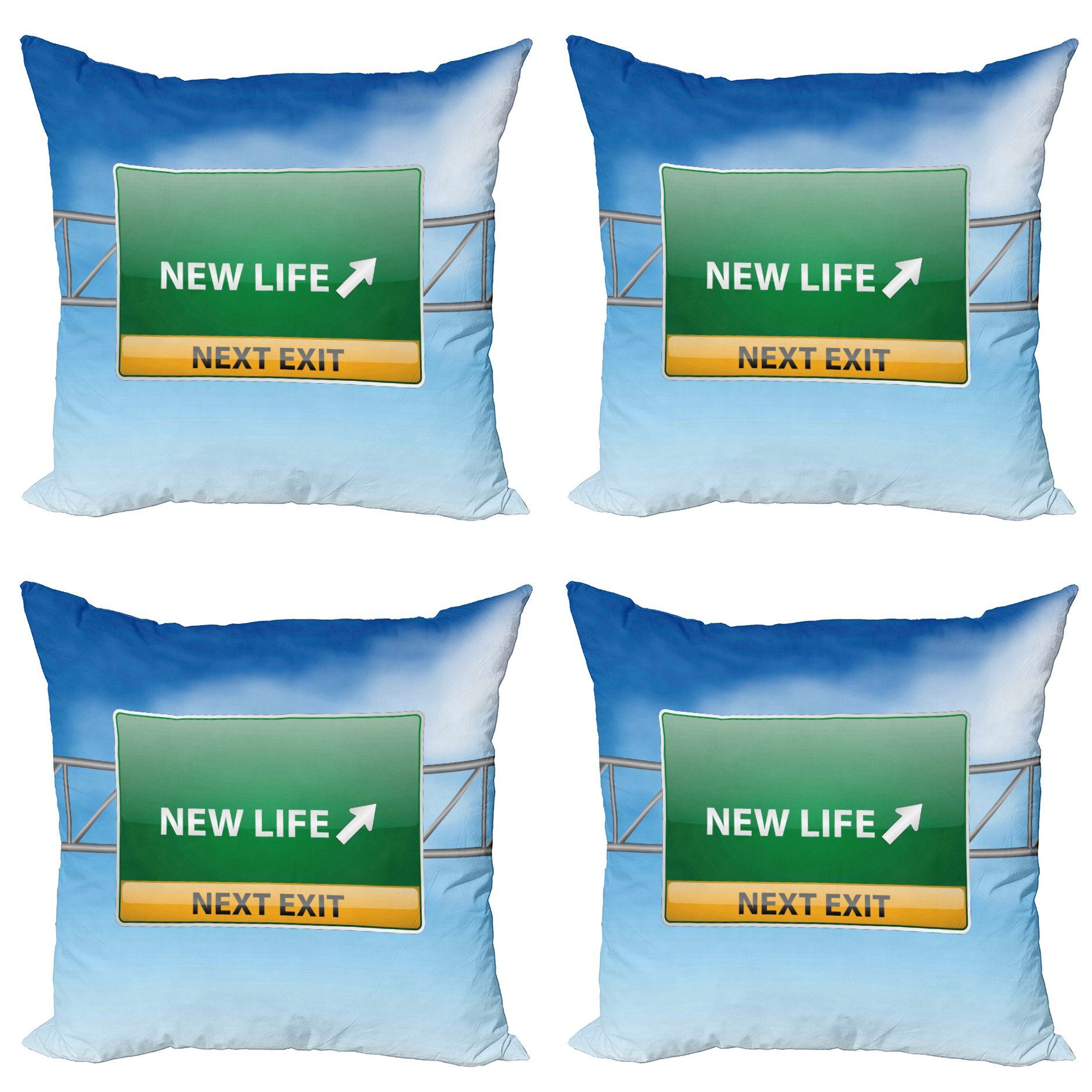 Abakuhaus Kissenbezüge Modern Accent Doppelseitiger Digitaldruck, (4 Stück), Städtisch Neues Leben-Konzept