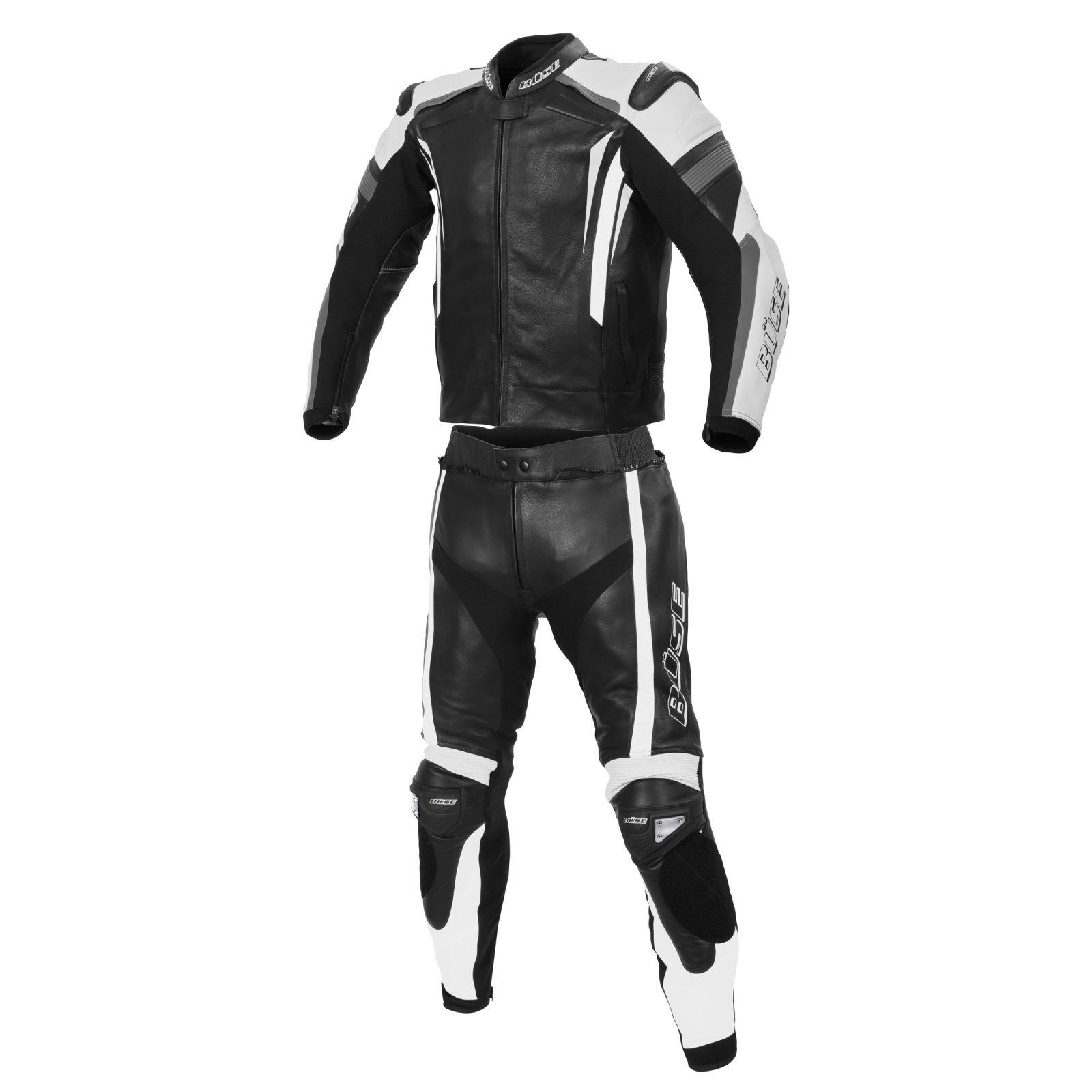 Motorradkombi Büse Track Lederkombi schwarz / weiß Herren