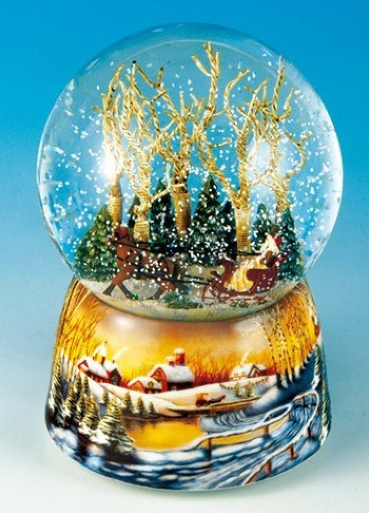 Musicboxworld Spieluhr Schneekugel Schlittenfahrt