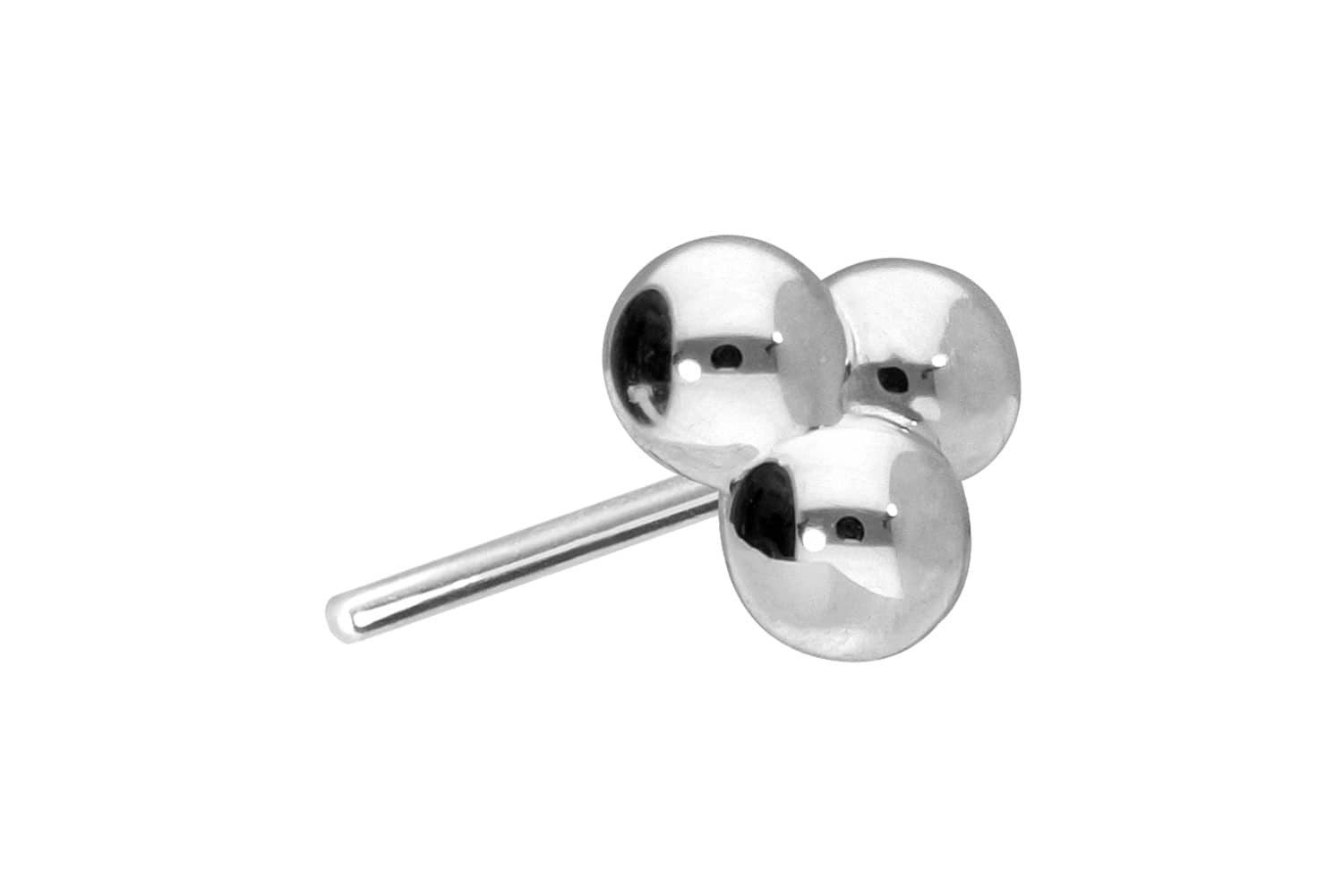 Piercing-Set 14 Karat Gold Aufsatz mit Titan Push Pin 3 KUGELN