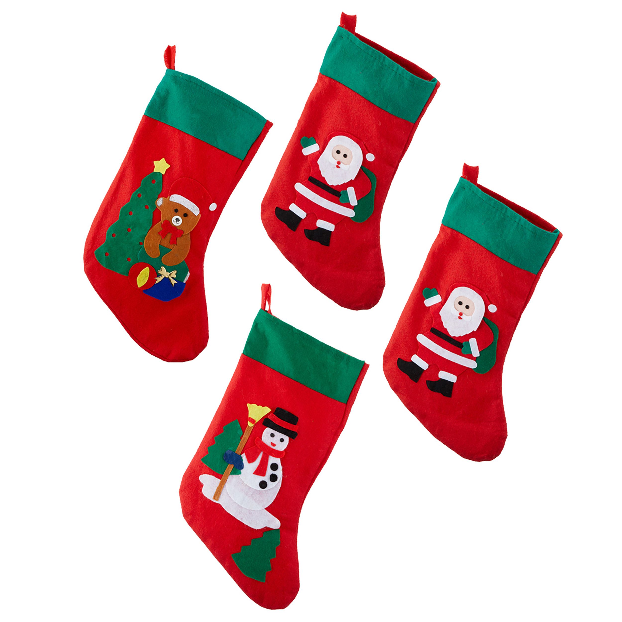 Annastore Сапоги санты 4 Stück Weihnachtsstrümpfe aus Filz Nikolausstrumpf Nikolaussocke