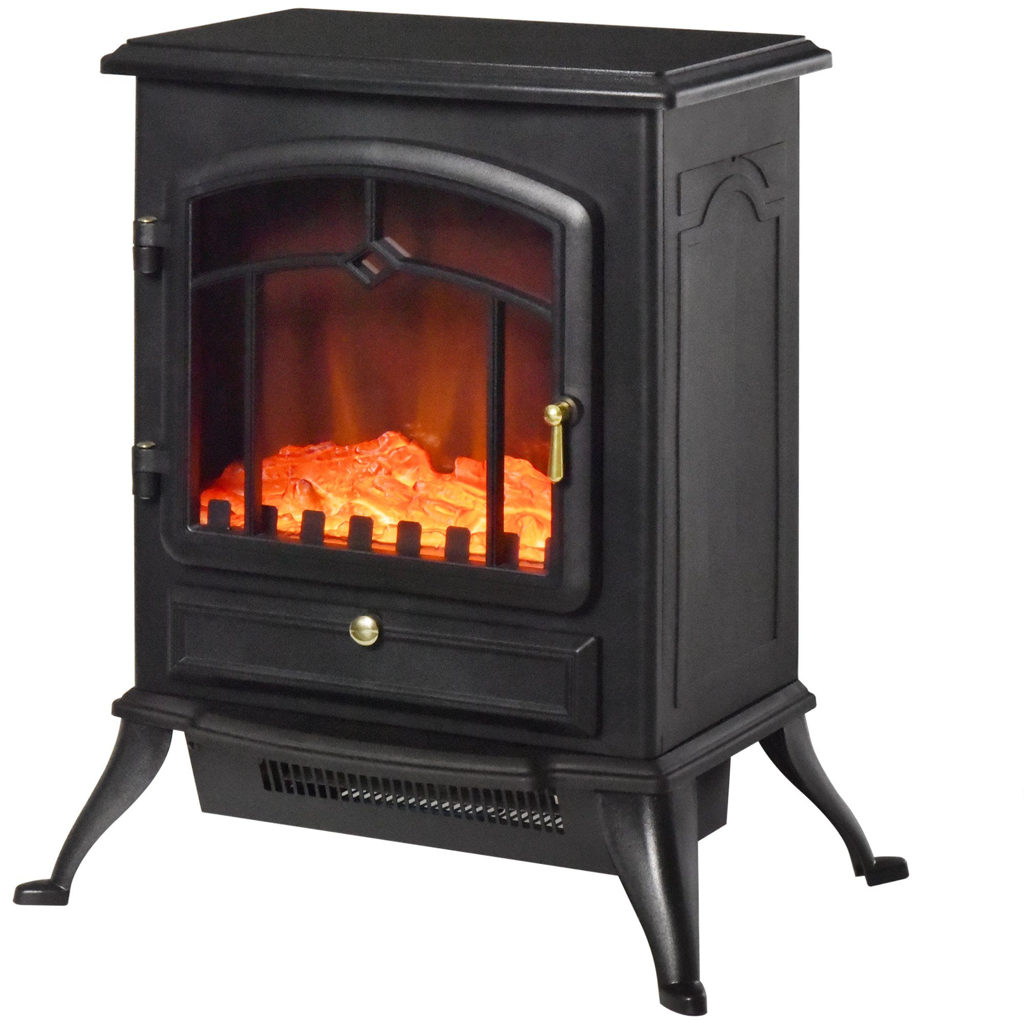 HOMCOM Elektrokamin Elektrische Kamin, Kamin mit Überhitzungs-Schutz, 45 x 28 x 54 cm, Schwarz