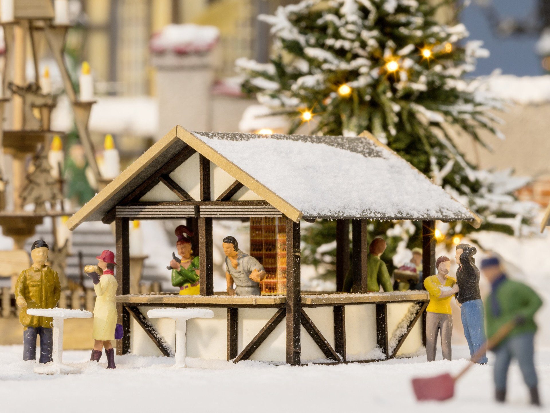 Weihnachtsfigur NOCH® Glühweinstand, für winterliche Stimmung auf