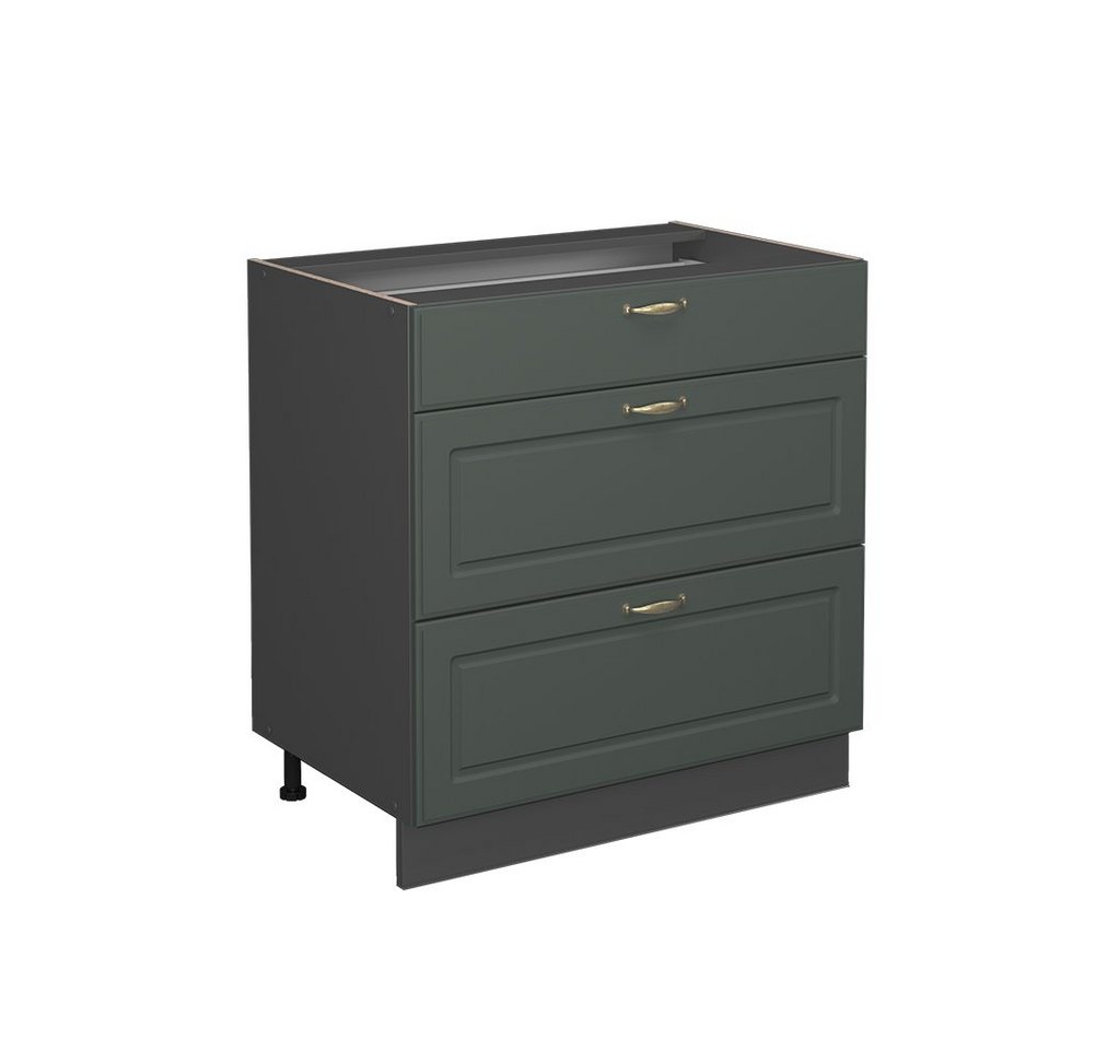 Vicco Unterschrank Fame-Line Grün-Gold Landhaus/Anthrazit, 80cm, ohne Arbeitsplatte (1-St)