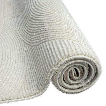 Teppich Recycle Teppich mit modernen ovalen Formen in creme, TeppichHome24, rechteckig