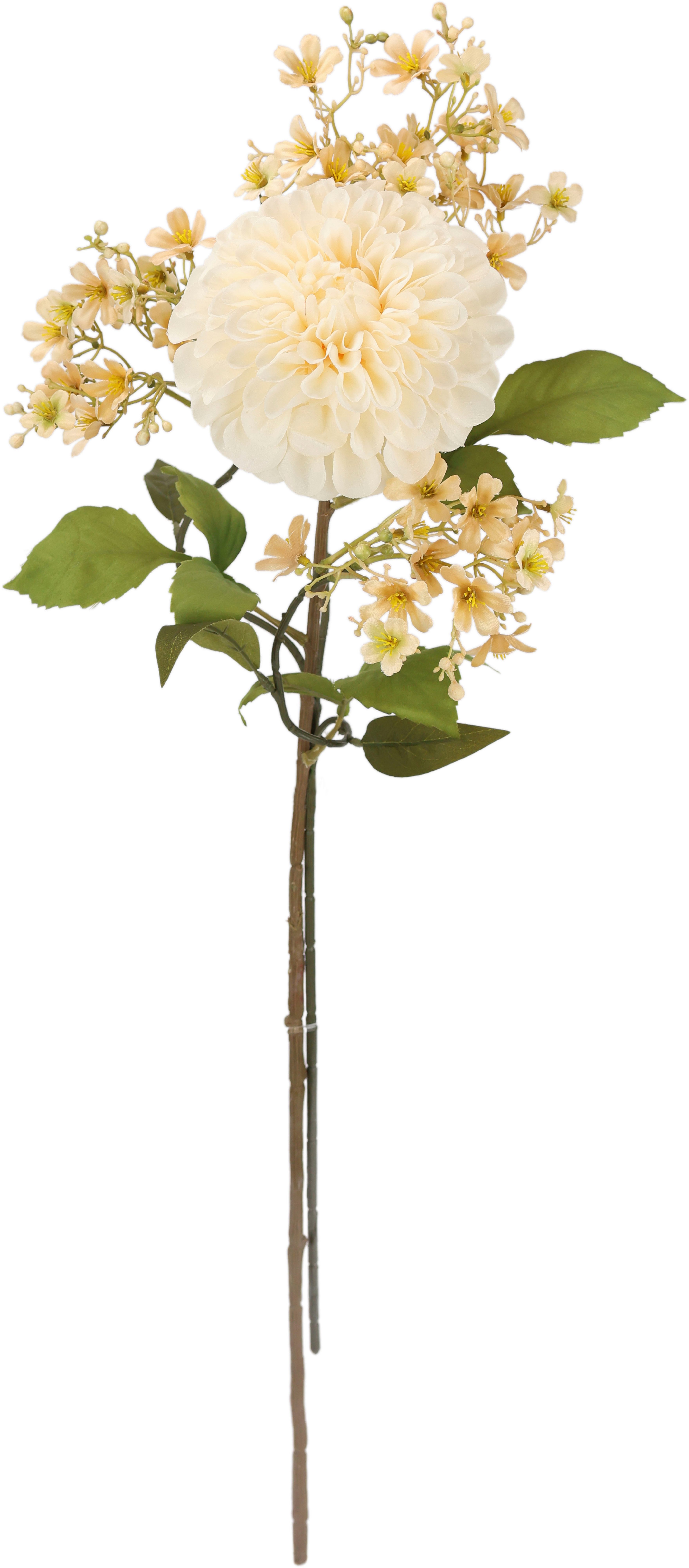 Kunstblume Stielblumen-Sortiment Dahlie Blütenzweig, I.GE.A., Höhe 74 cm, Zweig Seidenblume Einzelblume Herbstliche Künstliche Blumen Dekoblumen