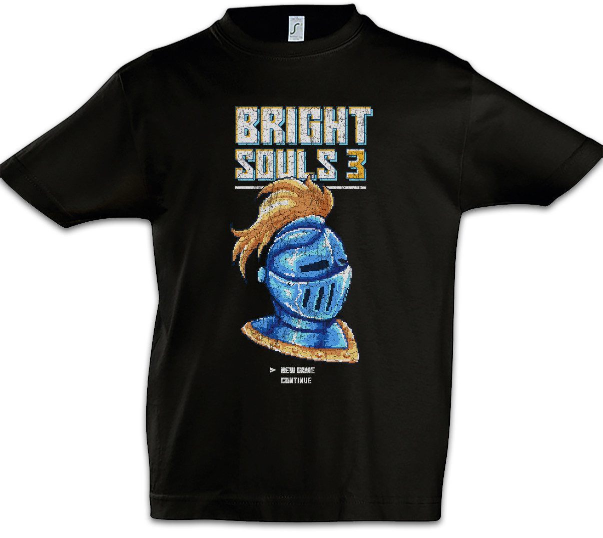 Print-Shirt Bright Souls 3 Kinder T-Shirt Gamer Dark Gaming Games Pixel Retro