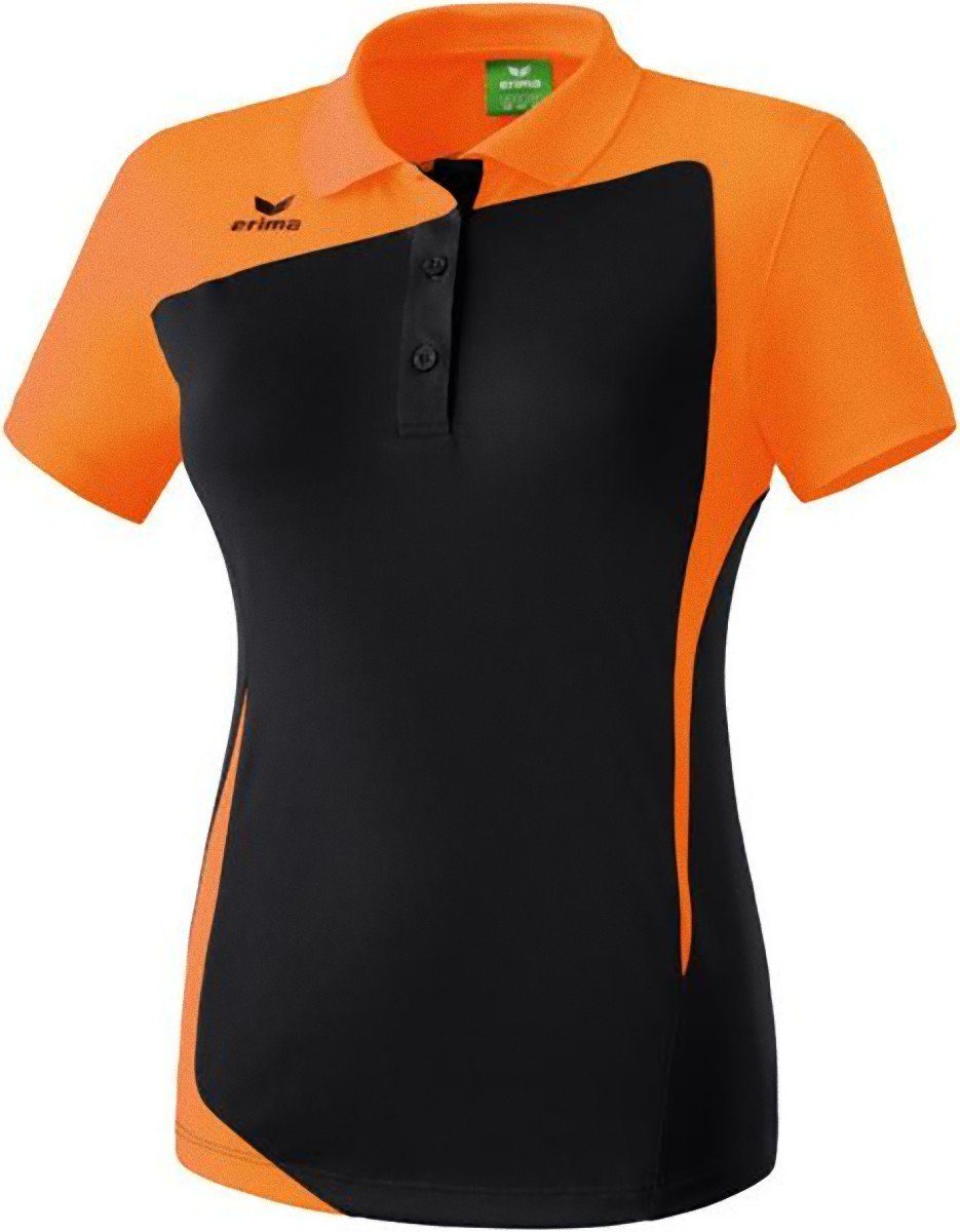 Erima Shirt Freizeit Teamsport 1900 Damen Polo Schwarz/Orange T-Shirt CLUB Kurzarm Poloshirt