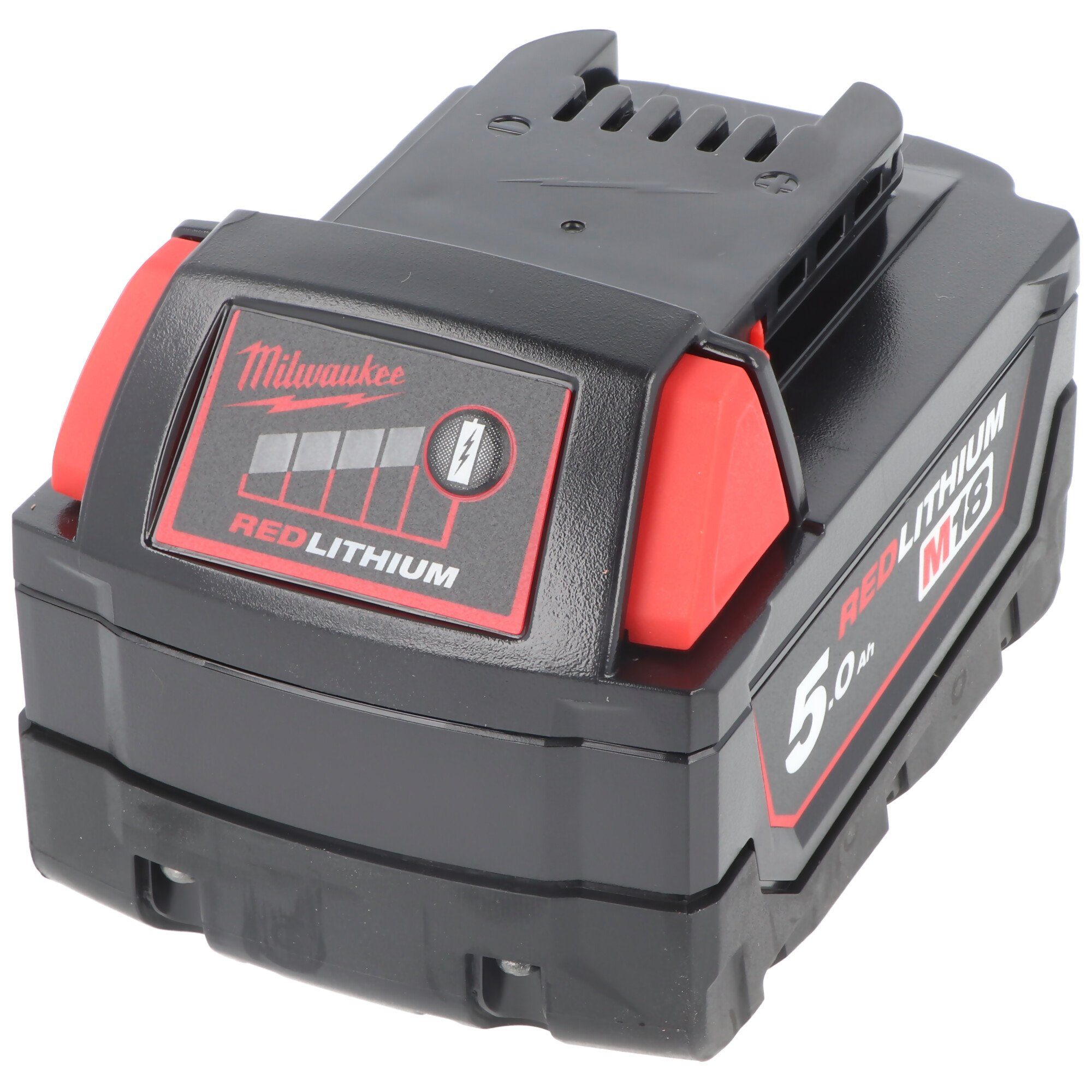 Milwaukee Original Milwaukee M18, M18B5 Red Lithium Akku Li-on 18V 5,0Ah, Akku Akku 5000 mAh (18,0 V)