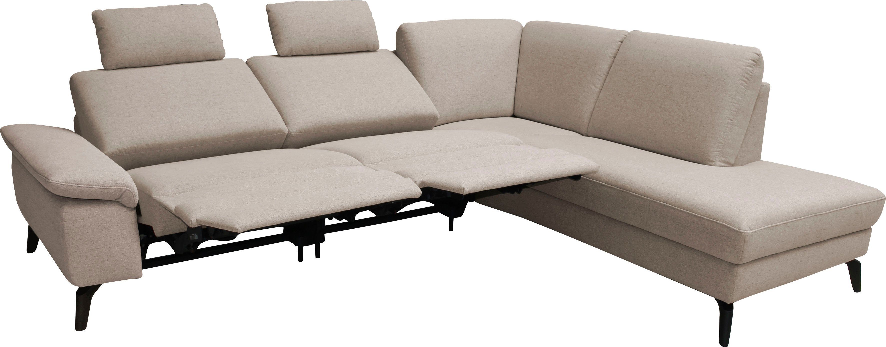 alina Ecksofa, inkl. Kopfstützen, wahlweise mit Relaxfunktion, Breite: 243 cm