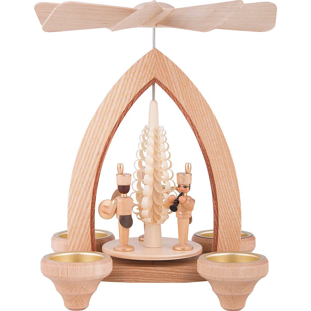 Heinz Lorenz Pyramiden Weihnachtspyramide 1-stöckige Pyramide Bergleute - natur (26cm) von Heinz Lorenz Pyramide
