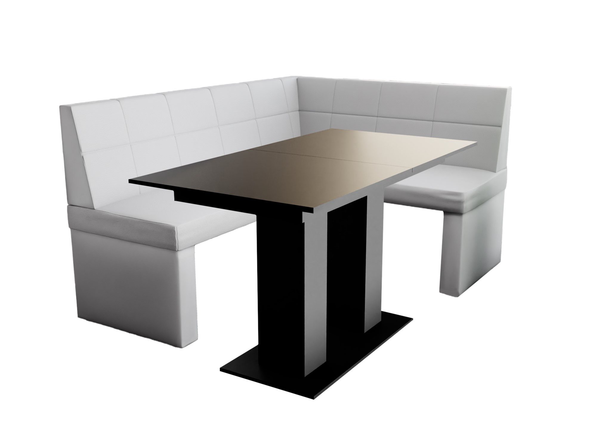 Fun Möbel Eckbankgruppe Eckbankgruppe „BLAKE“ Размер 168x128cm mit Tisch Schwarz, ausziehbarer Tisch