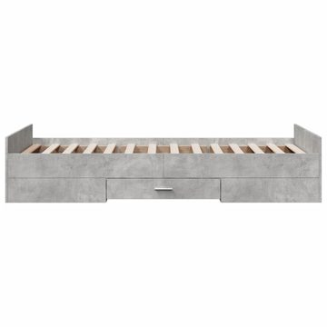 vidaXL Bett Bettgestell mit Schubladen Betongrau 75x190 cm Holzwerkstoff