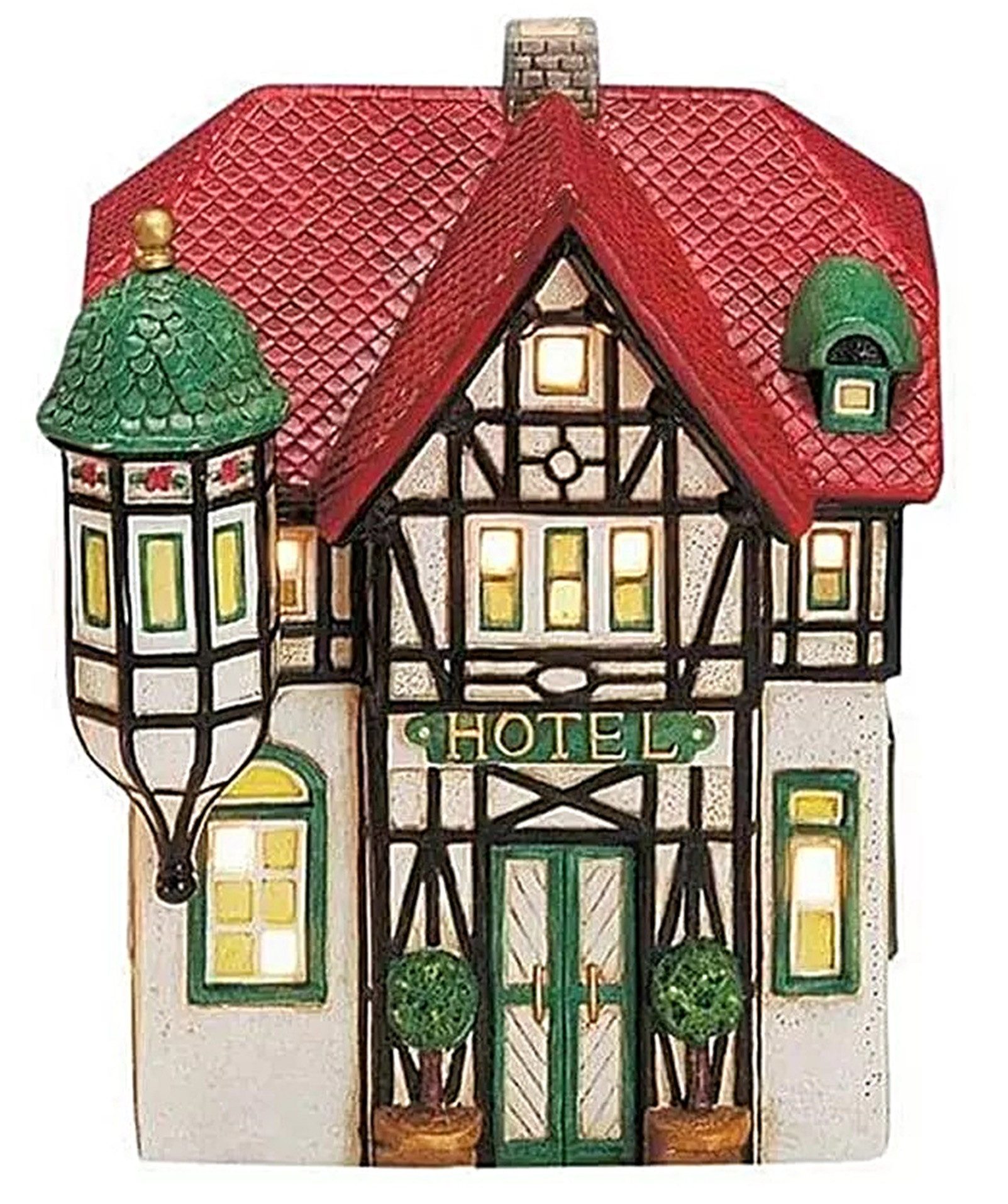Wurm Dekoobjekt Lichthaus Windlicht-Haus Hotel aus Porzellan