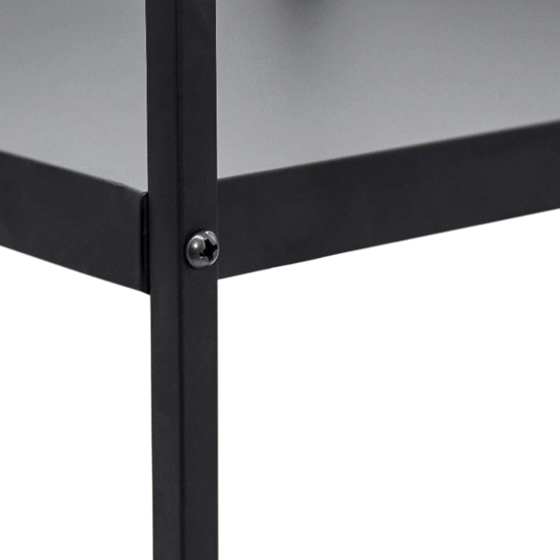 Spetebo Standregal Metall Standregal schwarz offen mit 2 Fächern - 54 x 27 cm, Anzahl 1-tlg., zwei praktische Ablagen – Bild 4 von 5
