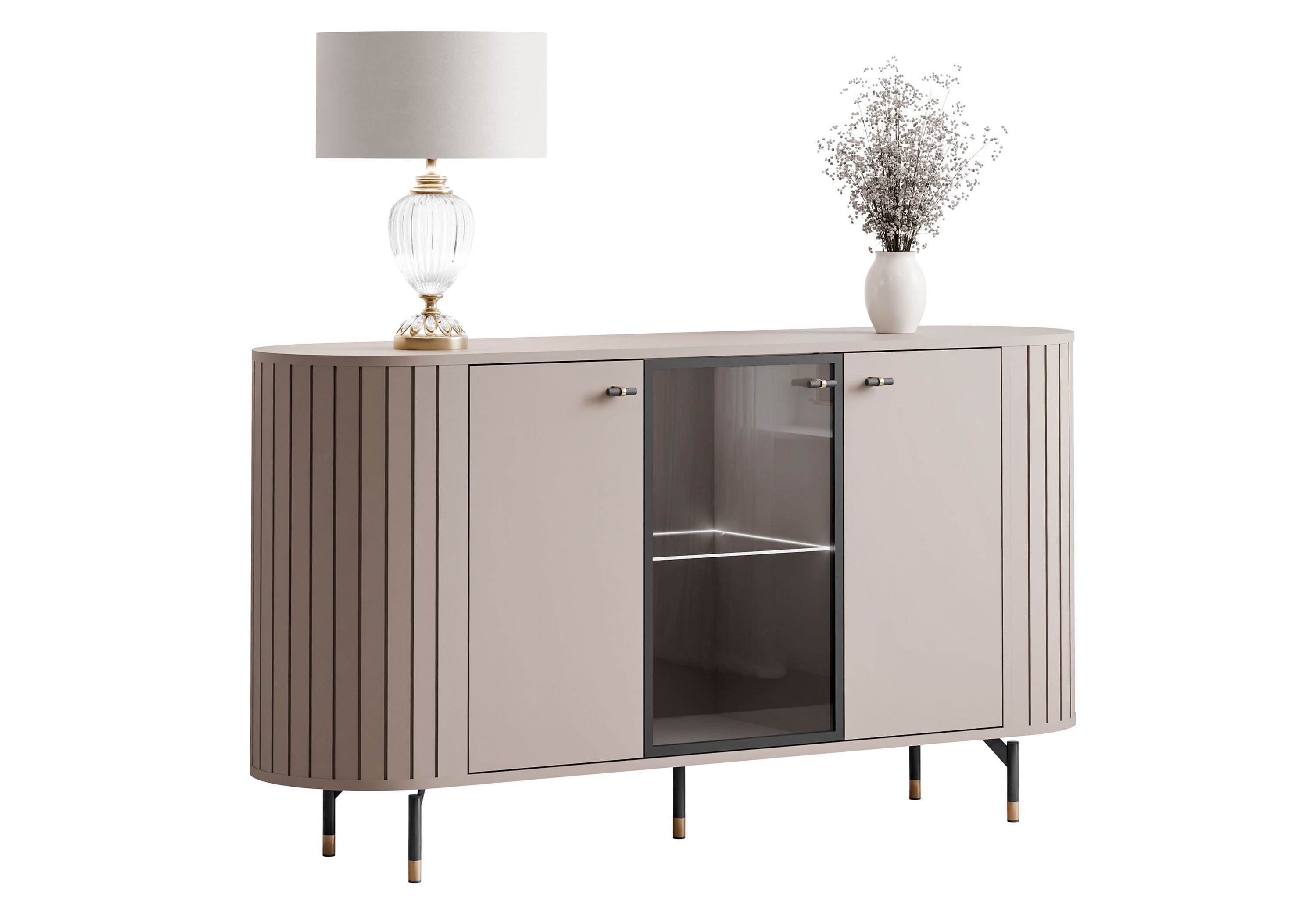 Lookway Kommode ELODIE 150 3D mit LED-Beleuchtung (1x Kommode), Breite: 150 cm