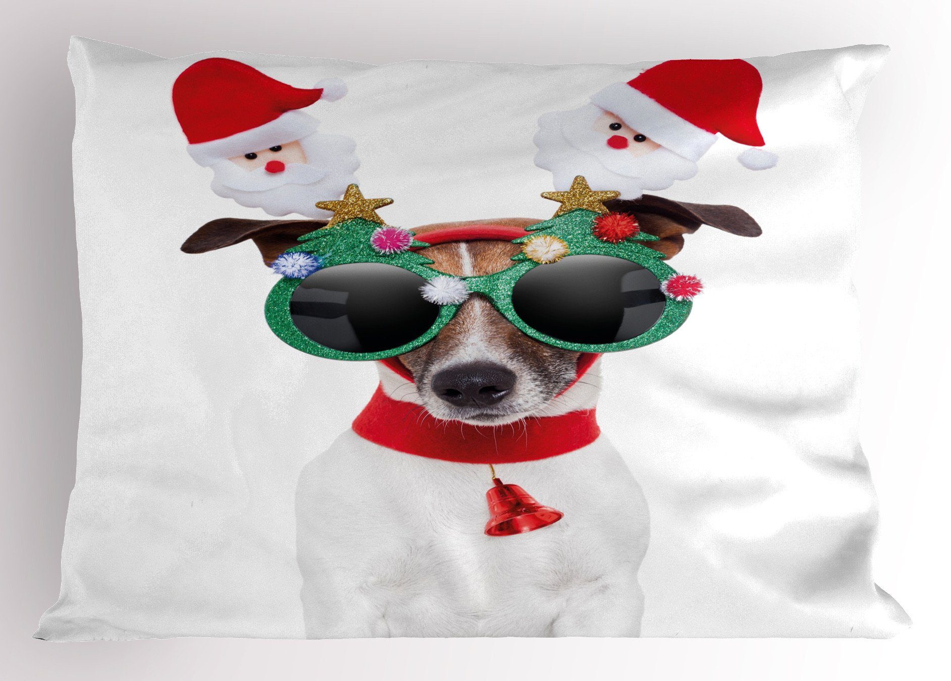 (1 Abakuhaus Weihnachten Hundesonnenbrillen King Kissenbezug, Standard Lustige Size Dekorativer Gedruckter Stück), Kissenbezüge