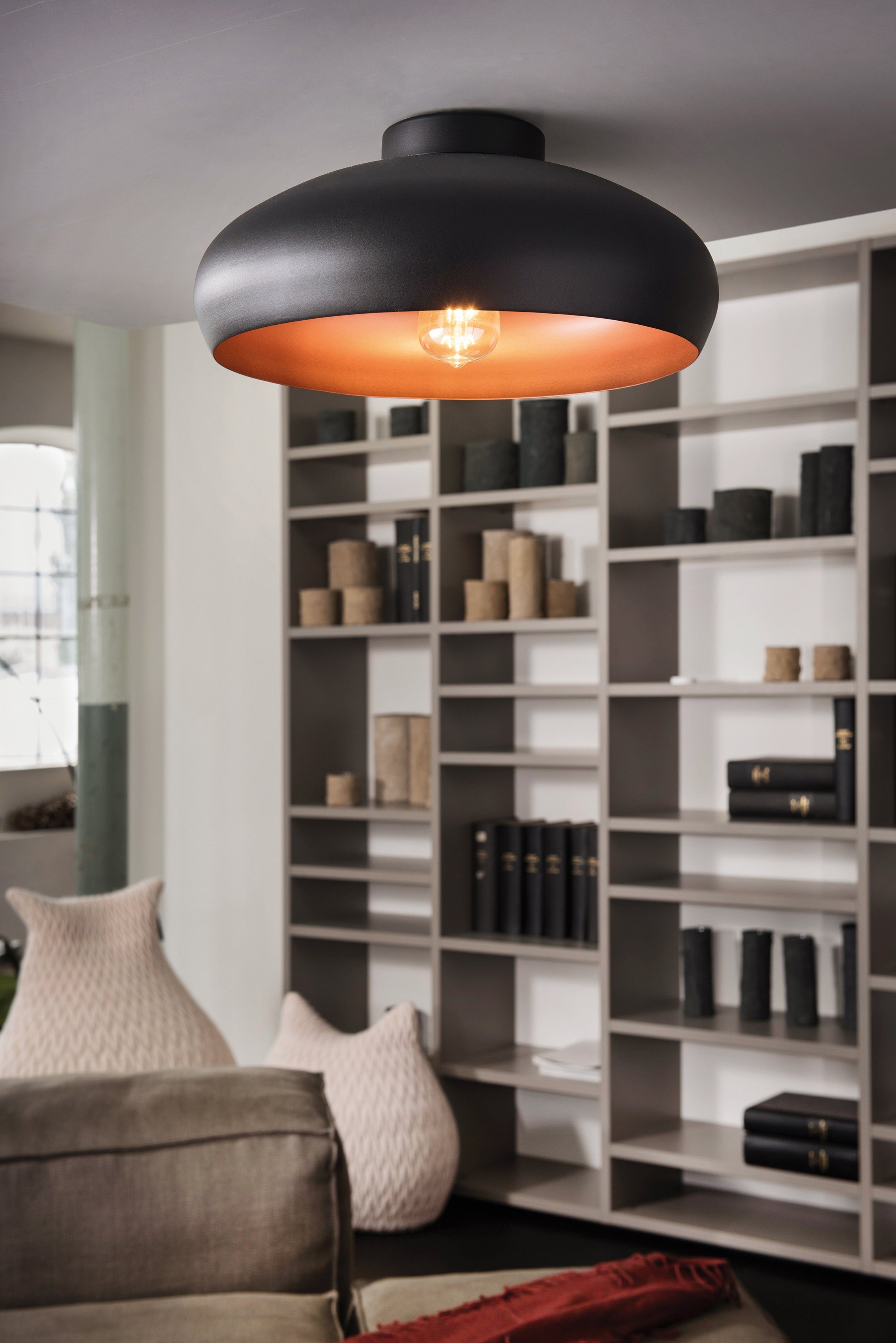 EGLO Deckenleuchte MOGANO Deckenlampe, schwarz, kupfer, günstig online kaufen