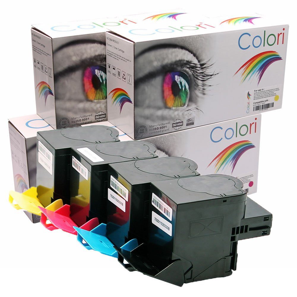 Colori Tonerkartusche, Kompatibles Set 4x Toner für Lexmark 802 802K 802C 802M 802Y 802H