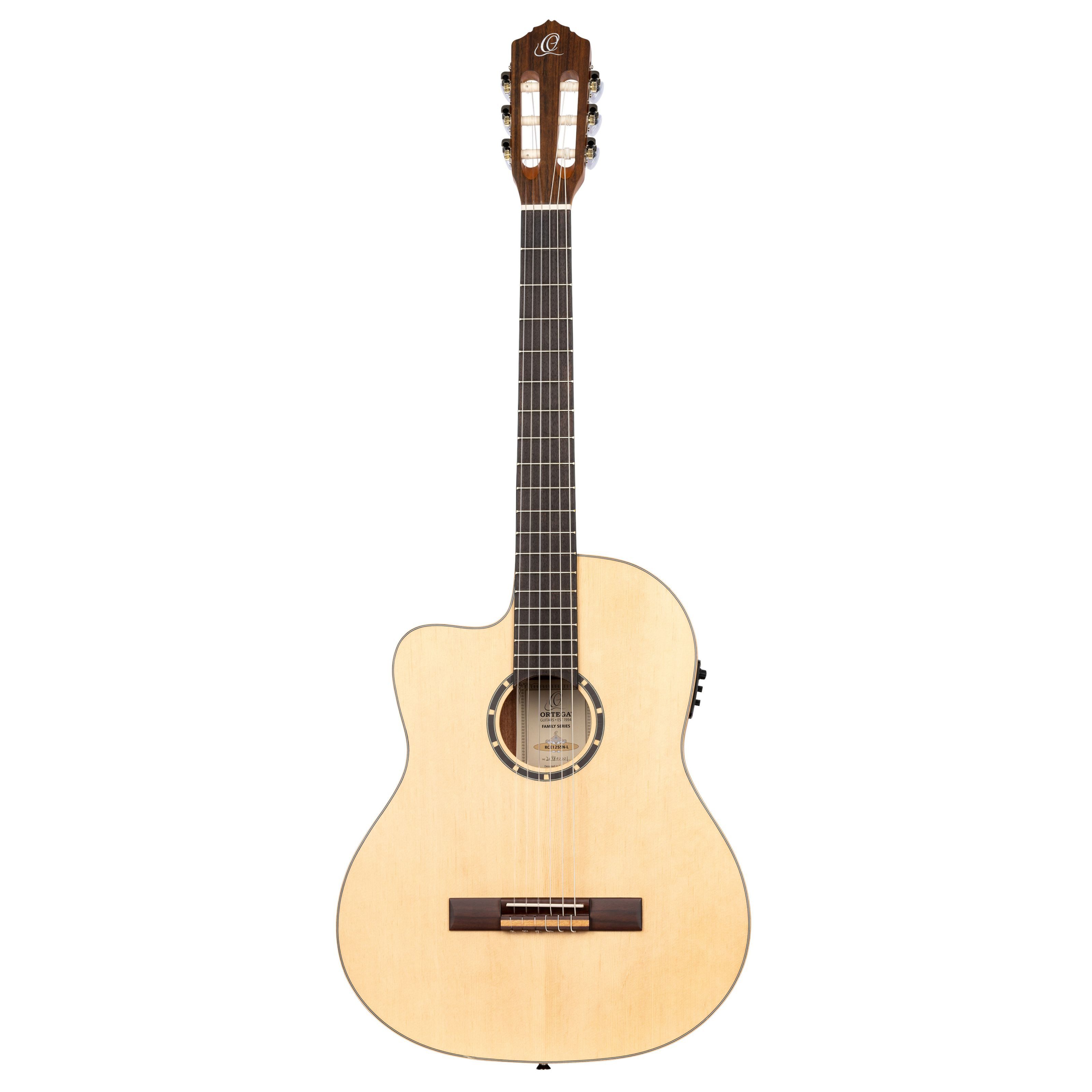 ORTEGA Guitars Konzertgitarre, Konzertgitarren, Lefthand Konzertgitarren, RCE125L SN NT Small Neck Thinline Natural Lefthand - Konzertgitarre