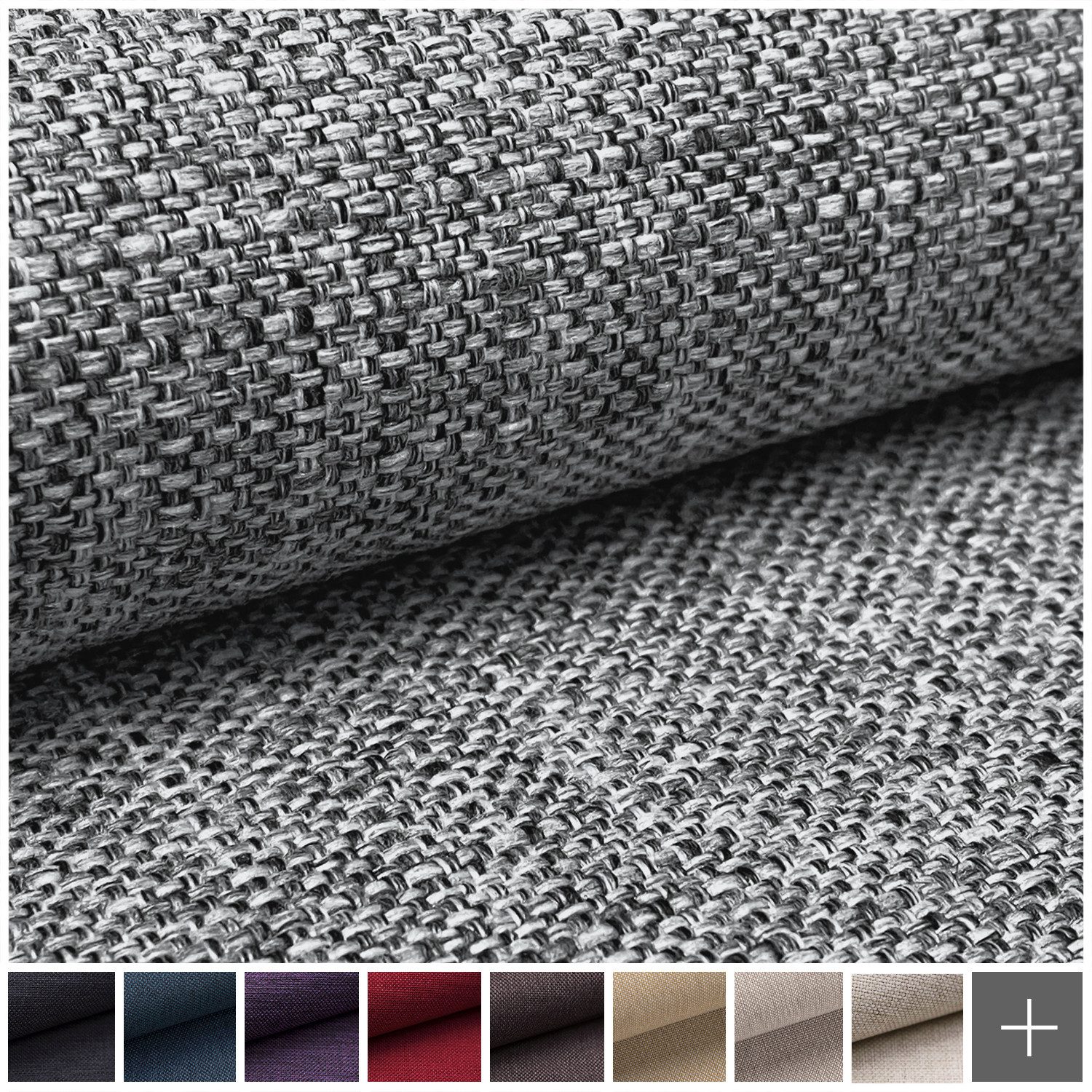 novely® Stoff MUDAU Grob gewebter Möbelstoff, Robust, Mélange, Handwebcharakter, Pflegeleicht, Meterware, 1lfm