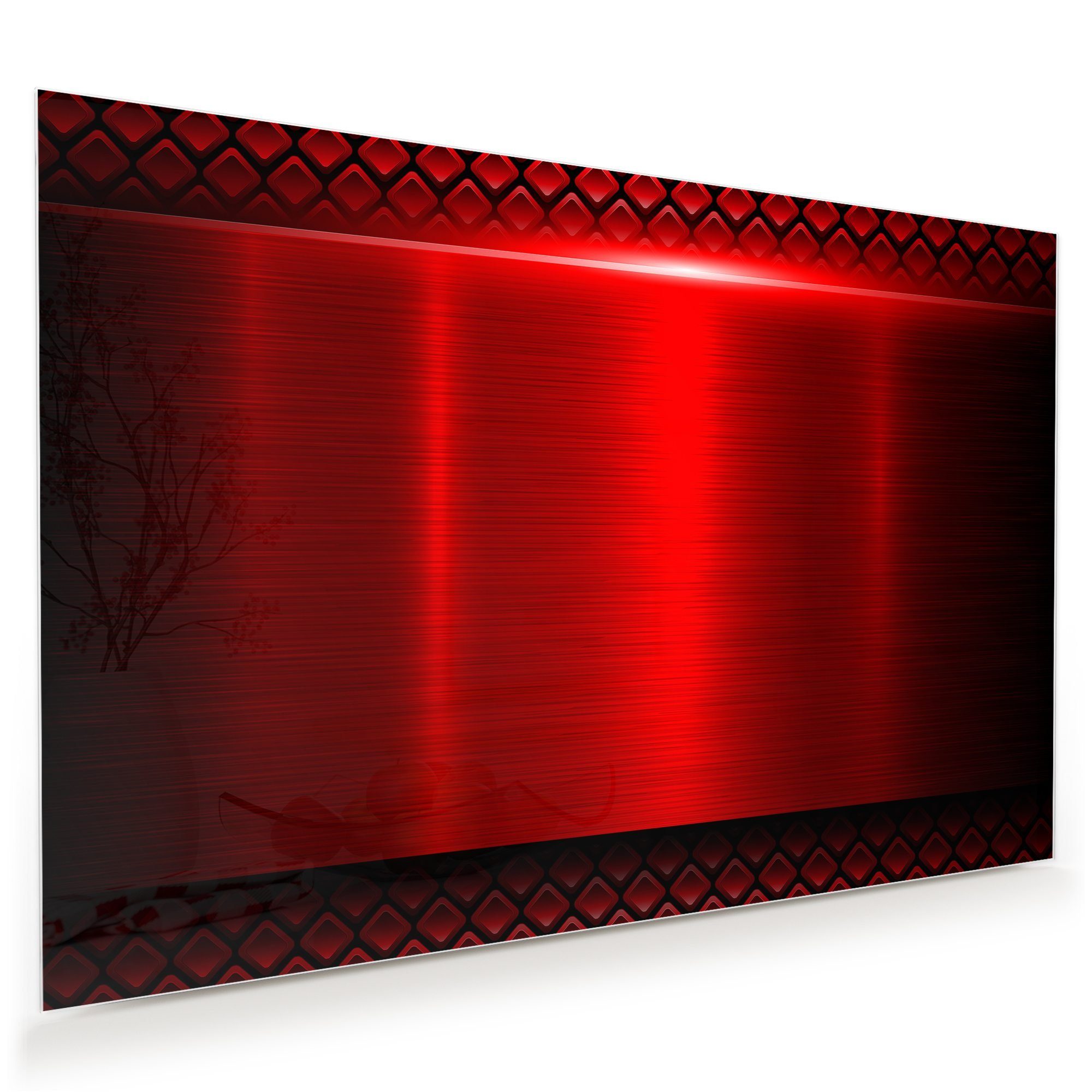 Primedeco Glasbild Wandbild Rote Metalltextur mit günstig online kaufen