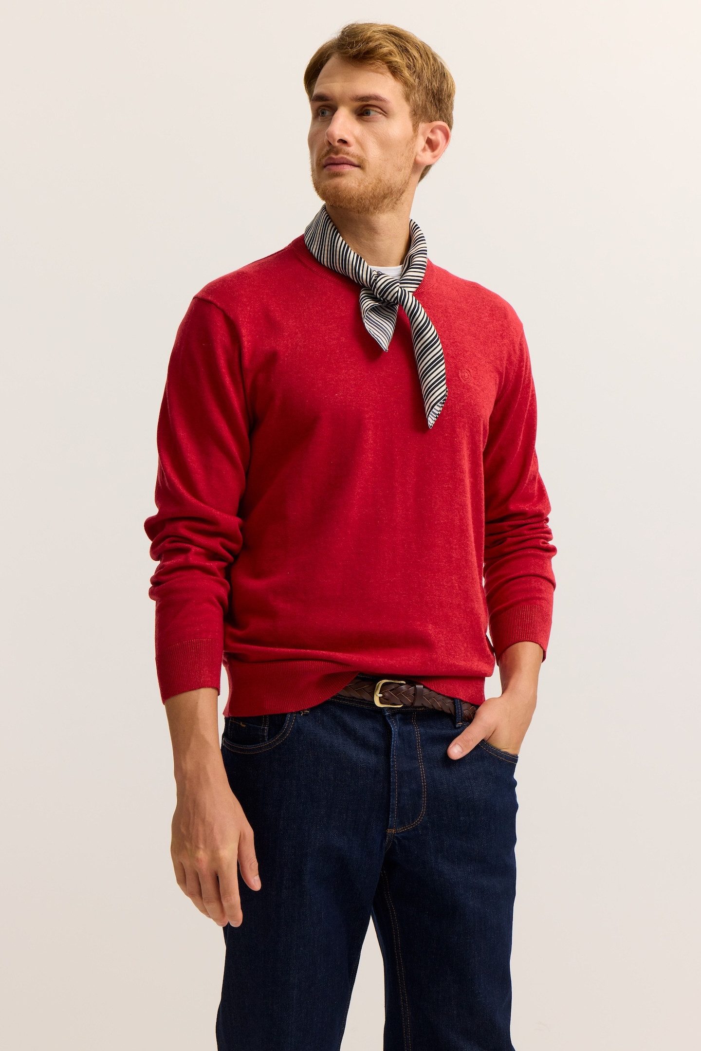 bugatti Rundhalspullover Regular Fit Basic Essential aus reiner Baumwolle günstig online kaufen