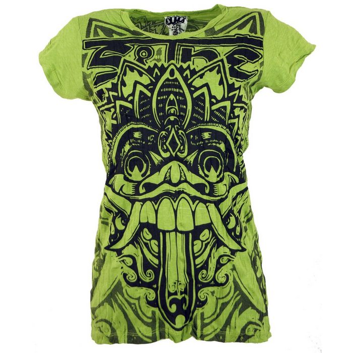 Guru-Shop T-Shirt Sure T-Shirt Bali Dragon - lemon Festival Goa Style alternative Bekleidung