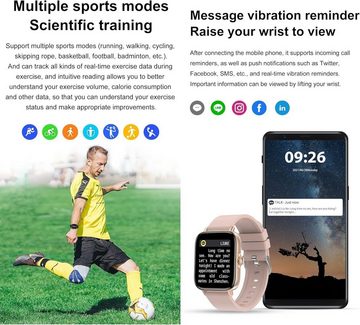 findtime Smartwatch (Android, iOS), mit Telefonfunktion Sportuhr Blutdruckmessung Gesundheitsuhr Laufuhr