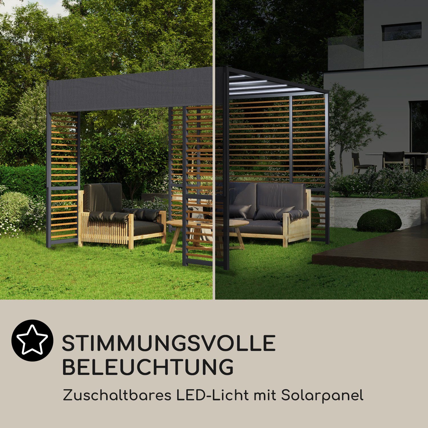 blumfeldt Pavillon Valence, (Packung, Set), Pergola Terrassenüberdachung Grillpavillon Gartenpavillon Terrasse