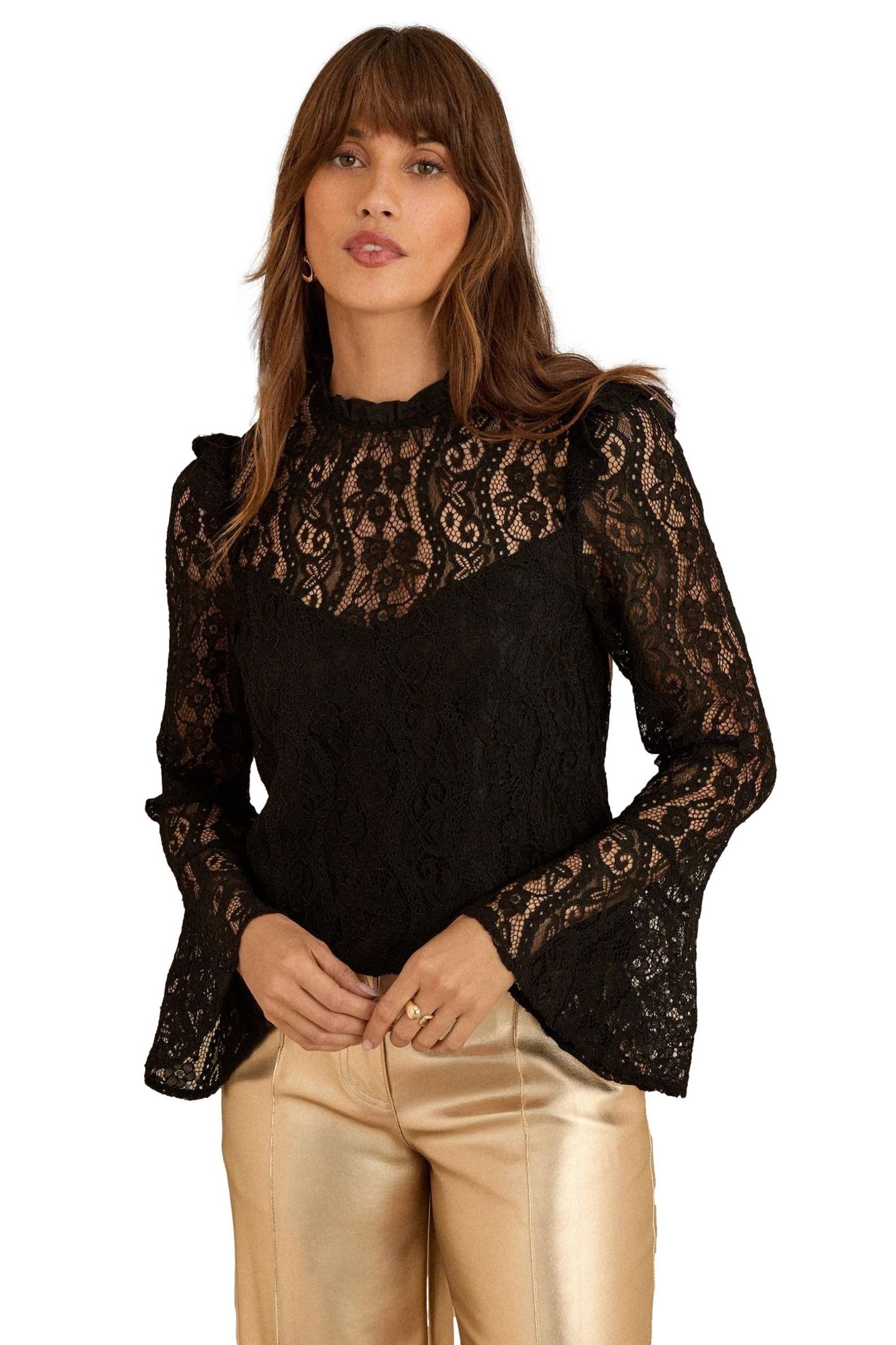 Love & Roses Spitzenbluse Love & Roses Spitzen-Bluse, Regular (1-tlg)