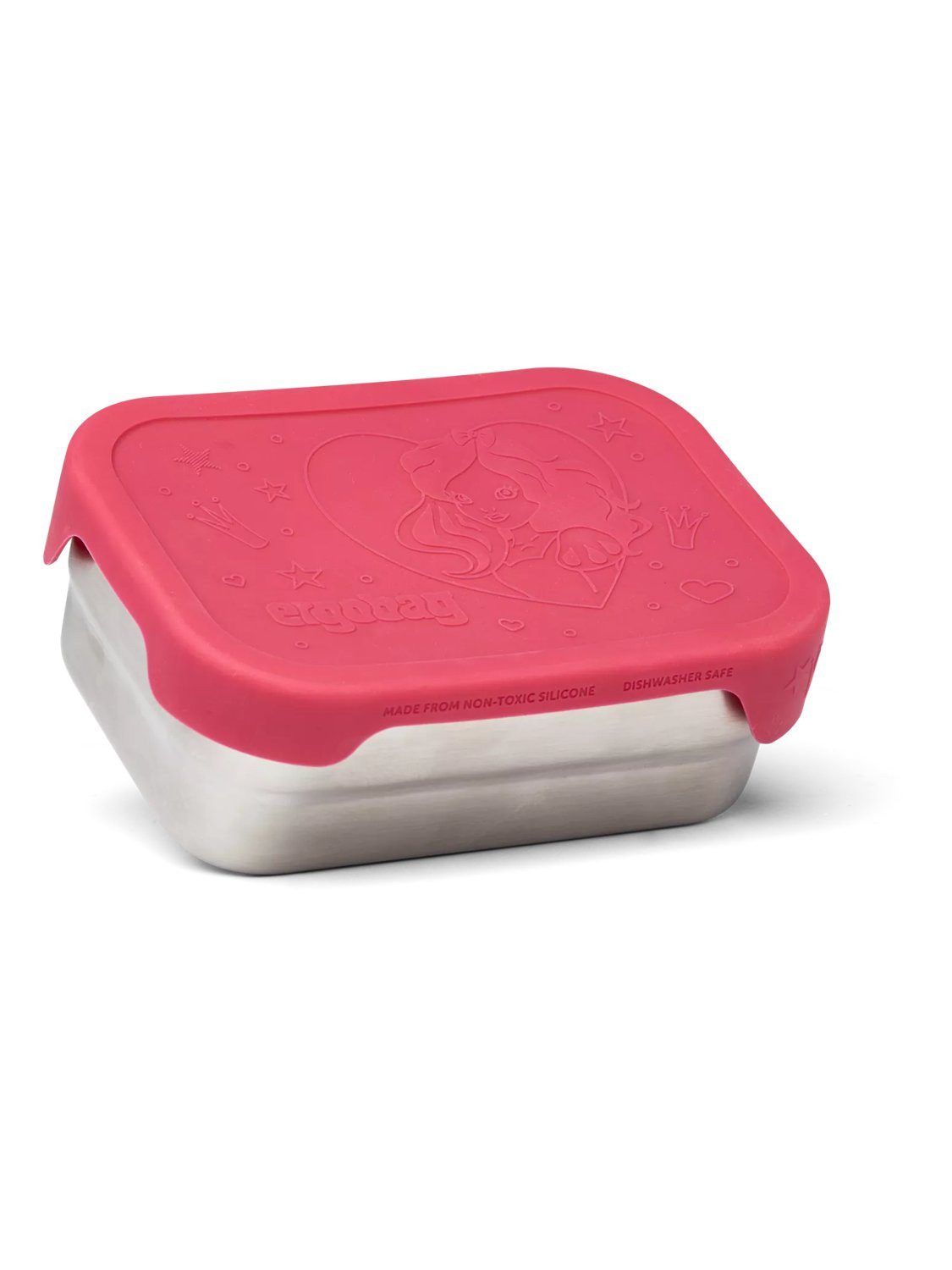 ergobag Lunchbox Edelstahl Brotdose, Edelstahl, (Edelstahl Brotdose, 3-tlg., 1x Brotdose, 1x Trennfach), spülmaschinengeeignet bis 45 Grad, Handwäsche empfohlen