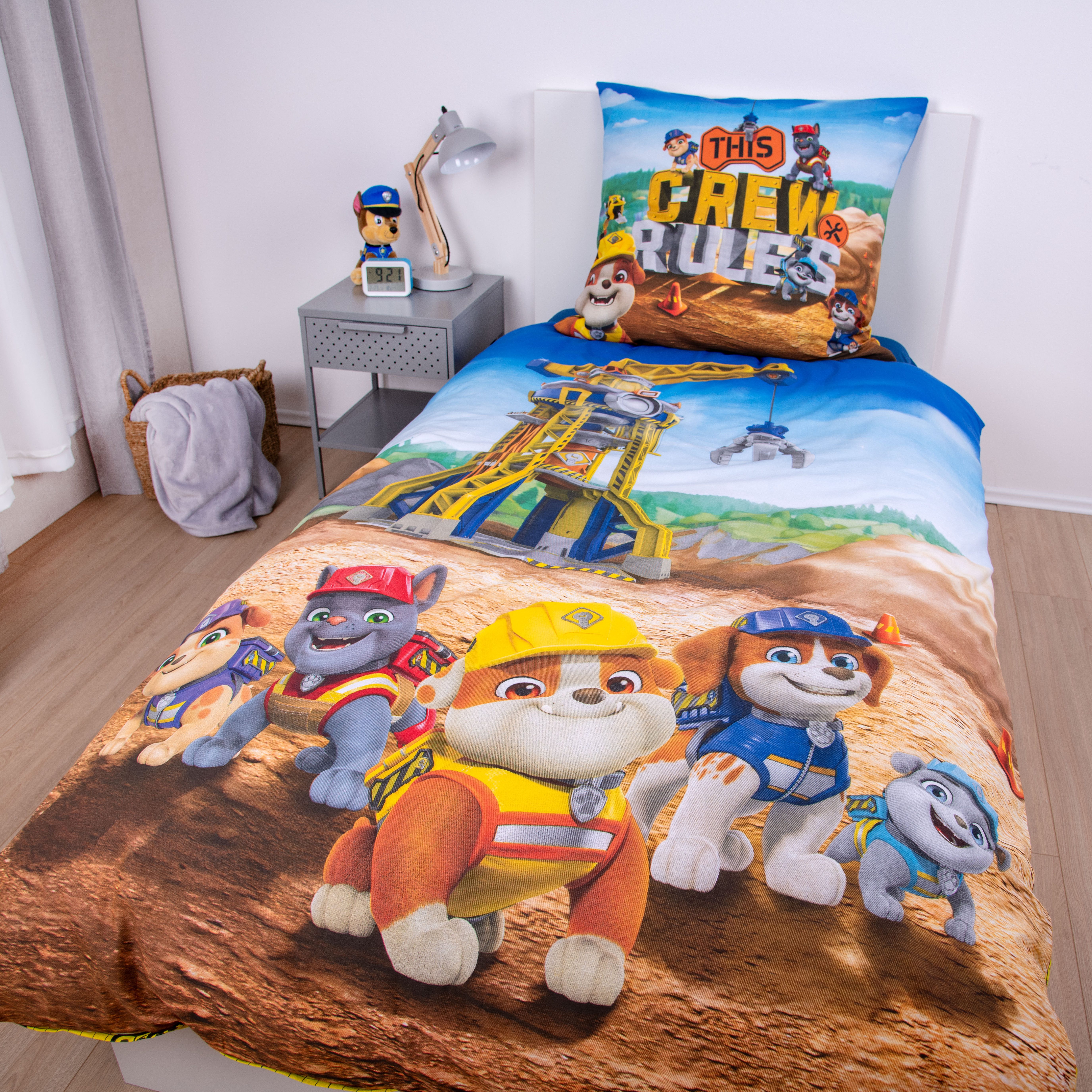 PAW PATROL Bettwäsche Paw Patrol Rubbel&Crew, Renforcé, 2 teilig, Wendebettwäsche